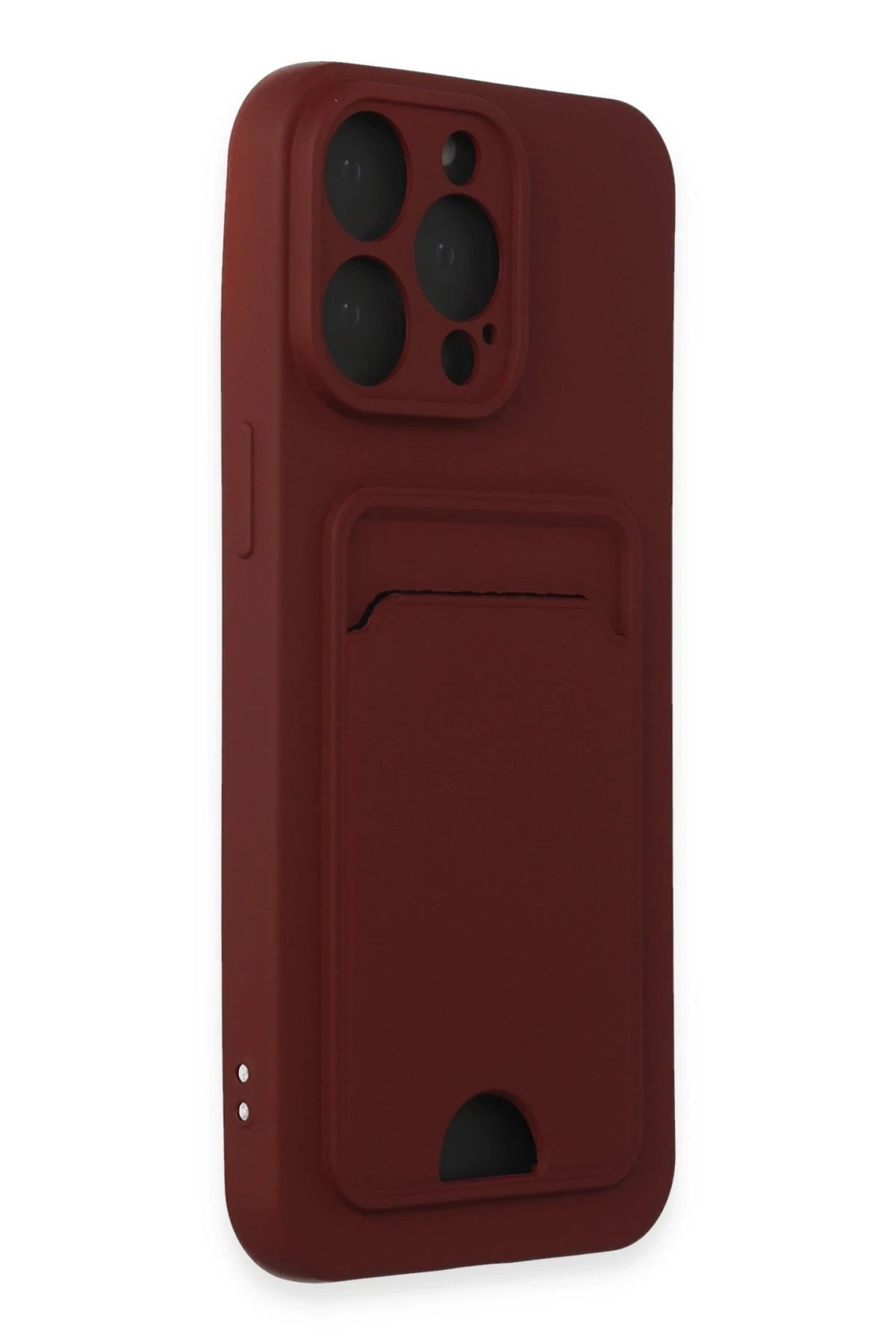 Newface iPhone 15 Pro Max Kılıf Kelvin Kartvizitli Silikon - Bordo