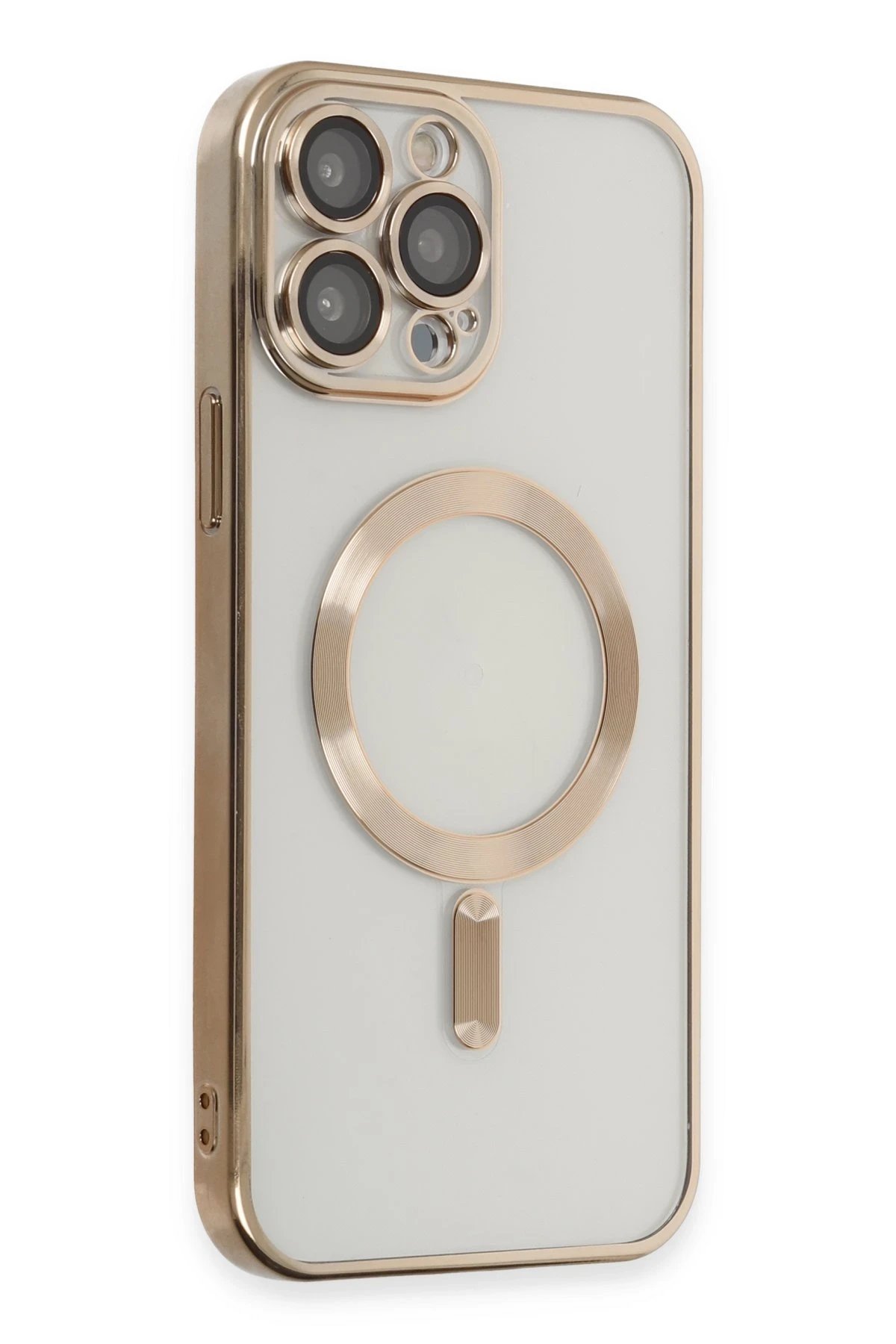 Newface iPhone 15 Pro Kılıf Kross Magneticsafe Kapak - Gold