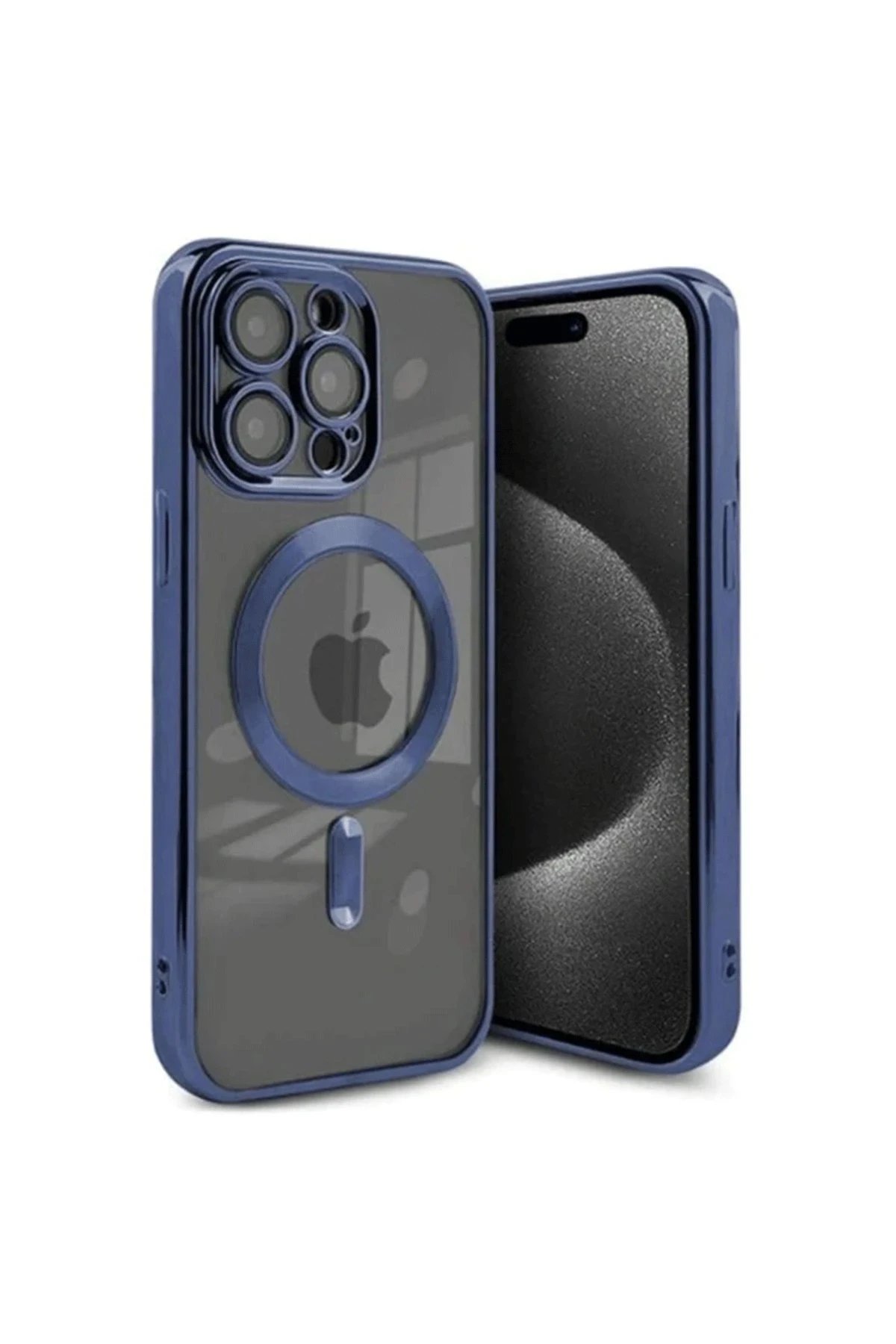 Newface iPhone 15 Pro Kılıf Kross Magneticsafe Kapak - Lacivert