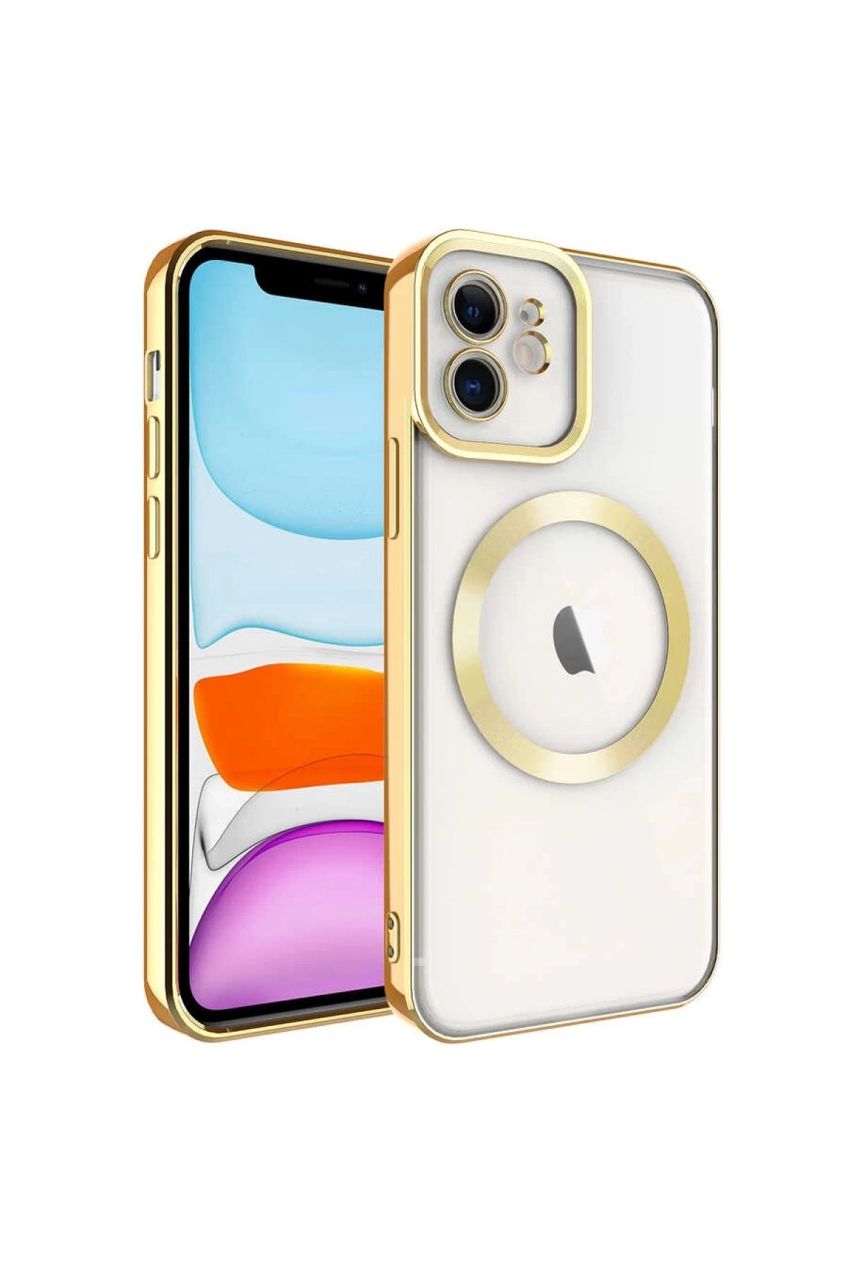 Newface iPhone 11 Kılıf Kross Magneticsafe Kapak - Gold