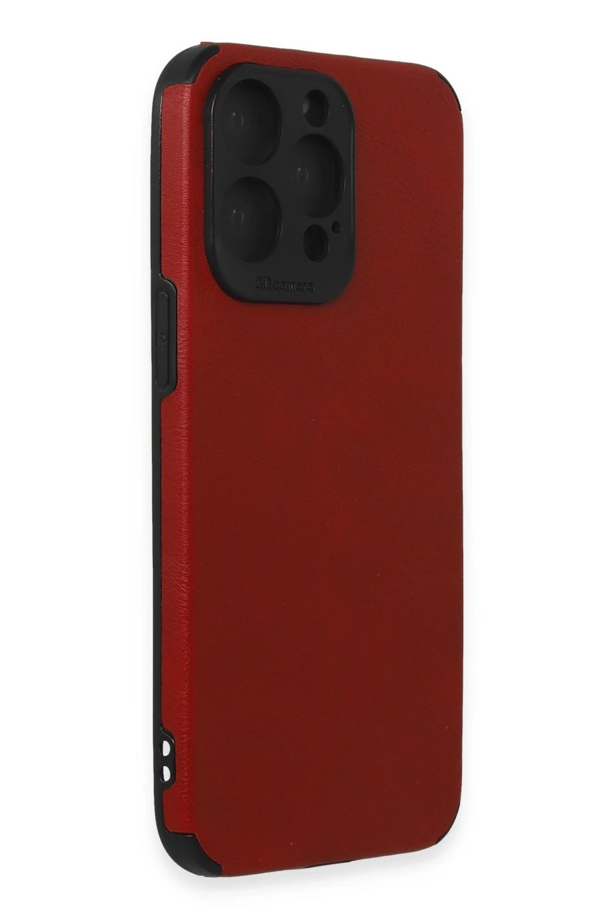 Newface iPhone 15 Pro Max Kılıf Loop Deri Silikon - Kırmızı