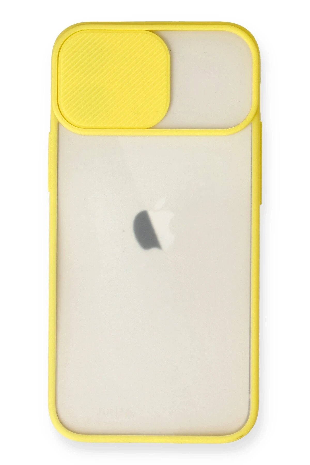 Newface iPhone 11 Kılıf Palm Buzlu Kamera Sürgülü Silikon - Sarı