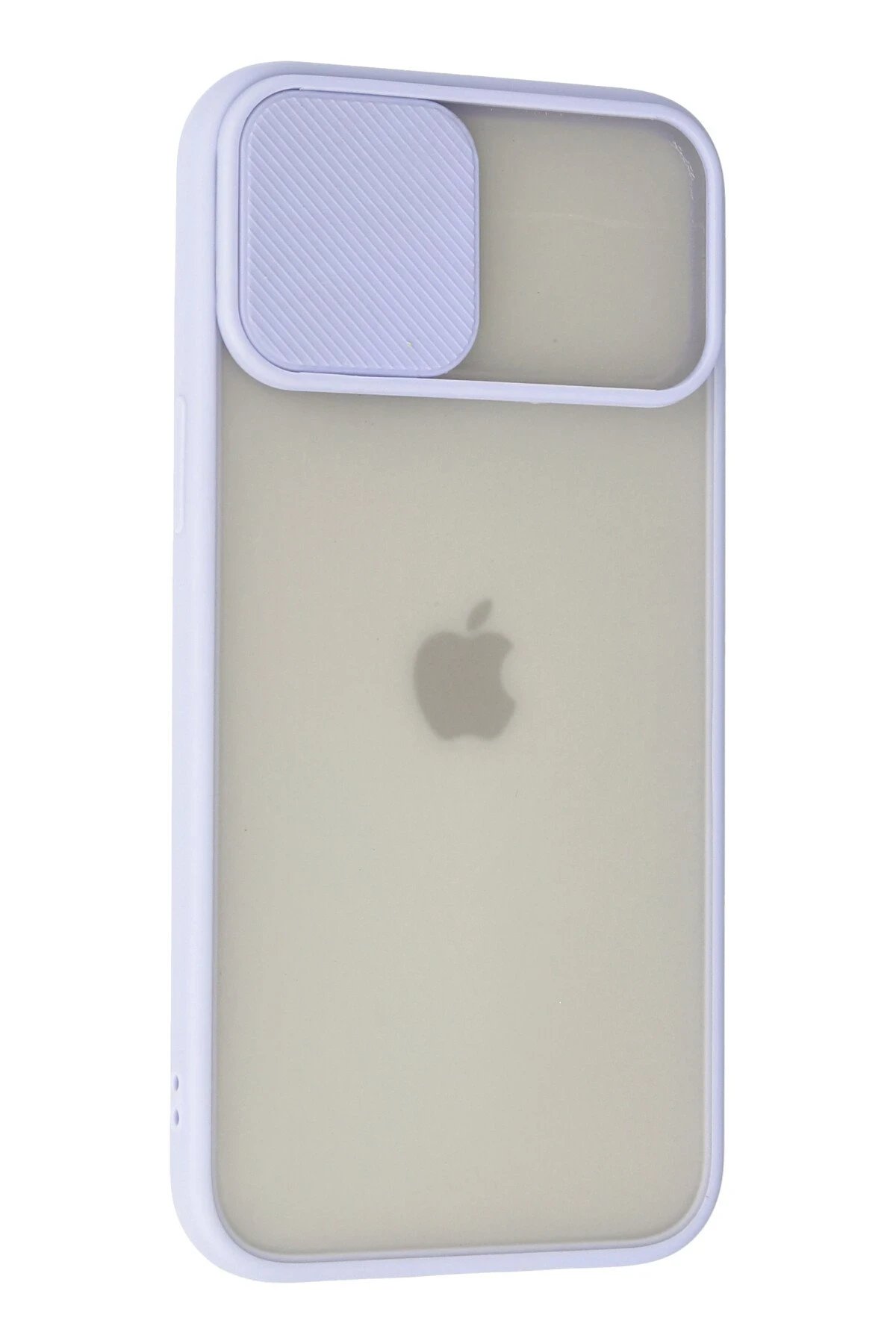 Newface iPhone 12 Pro Max Kılıf Palm Buzlu Kamera Sürgülü Silikon - Lila