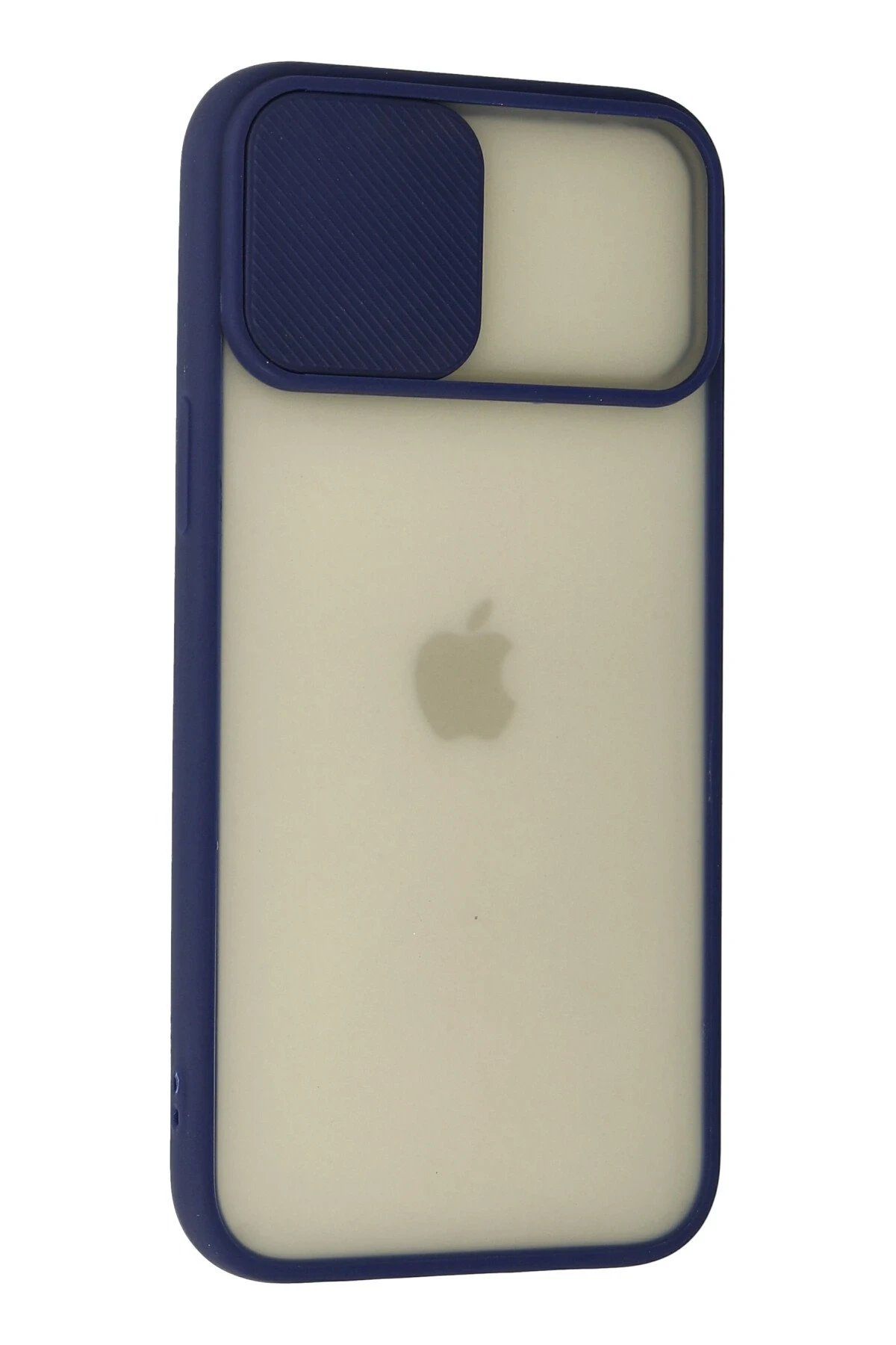 Newface iPhone 12 Pro Max Kılıf Palm Buzlu Kamera Sürgülü Silikon - Lacivert