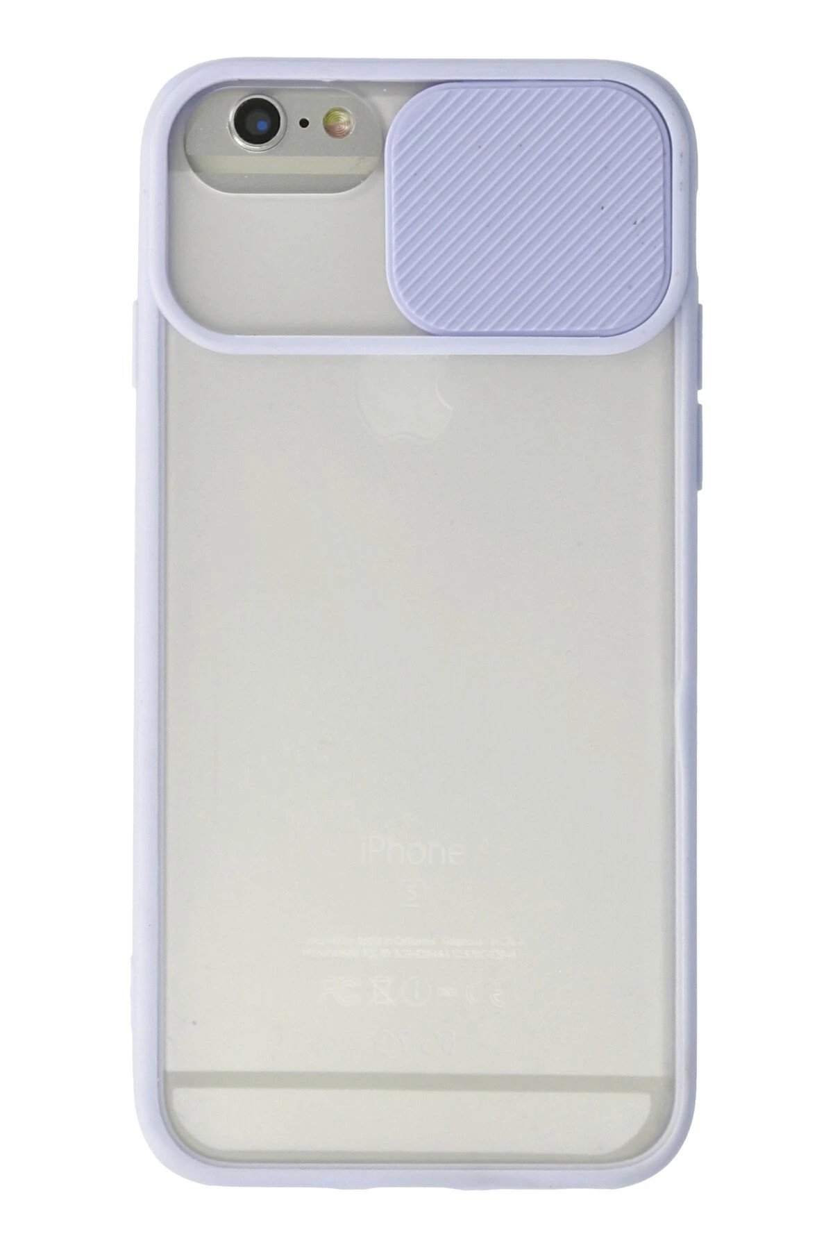 Newface iPhone 6 Kılıf Palm Buzlu Kamera Sürgülü Silikon - Lila