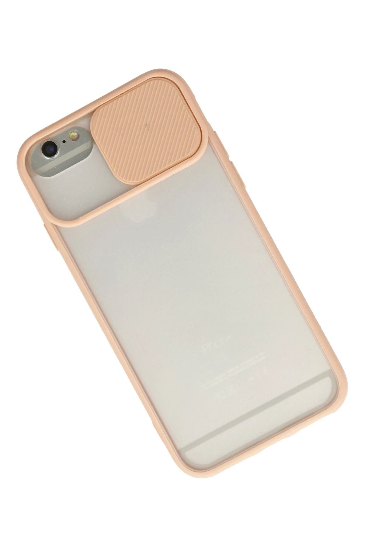 Newface iPhone 6 Kılıf Palm Buzlu Kamera Sürgülü Silikon - Pembe