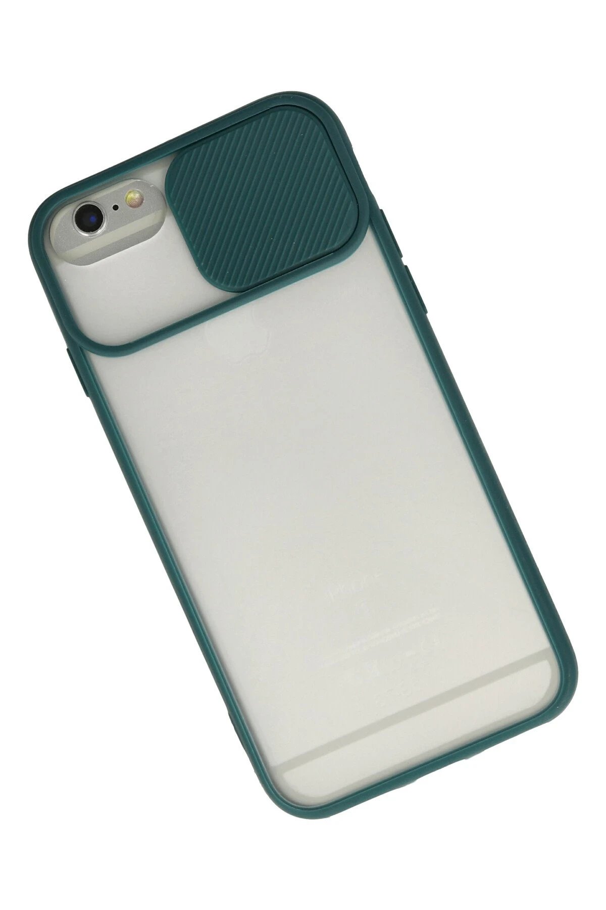 Newface iPhone 6 Plus Kılıf Palm Buzlu Kamera Sürgülü Silikon - Yeşil