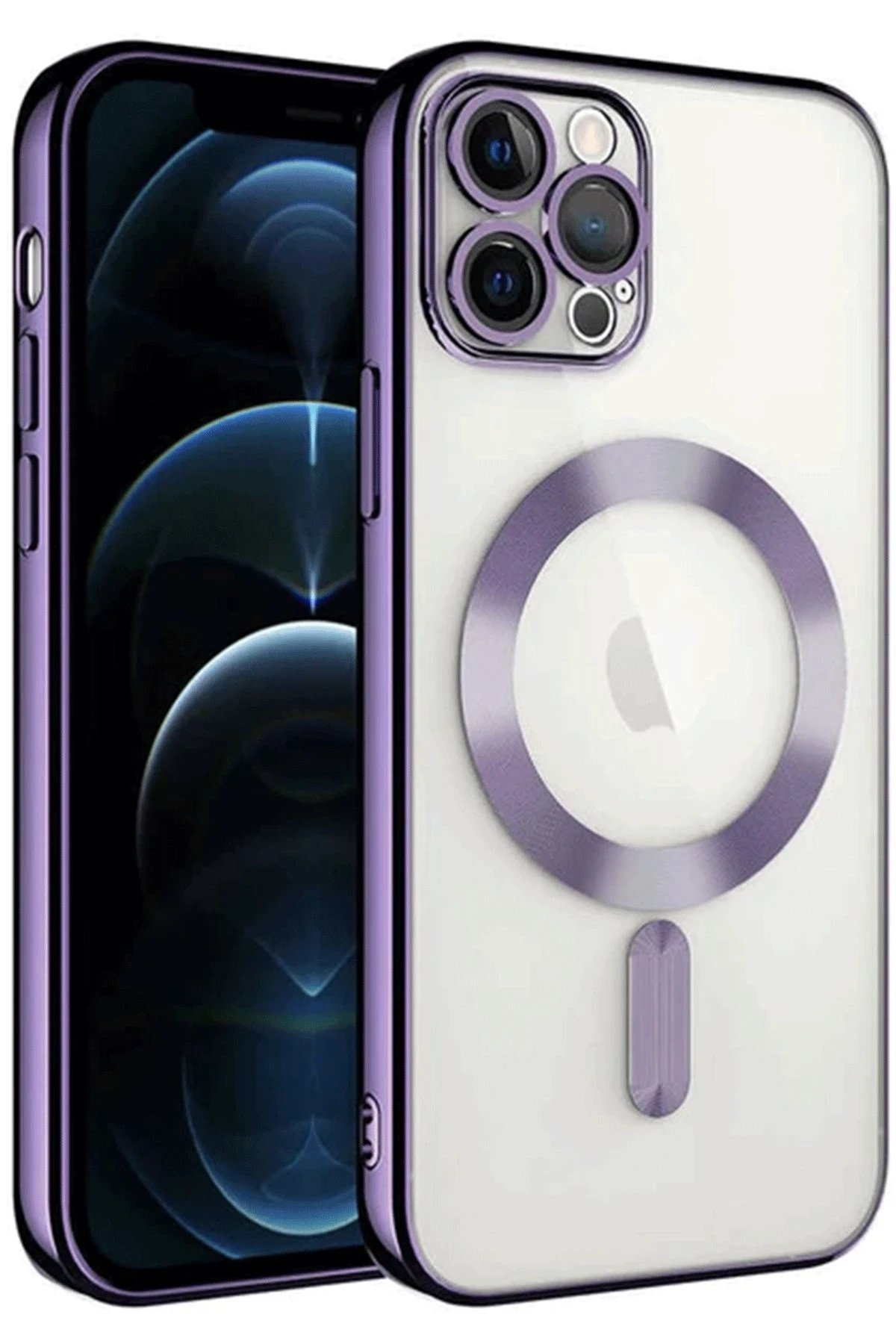 Newface iPhone 14 Pro Max Kılıf Kross Magneticsafe Kapak - Mor