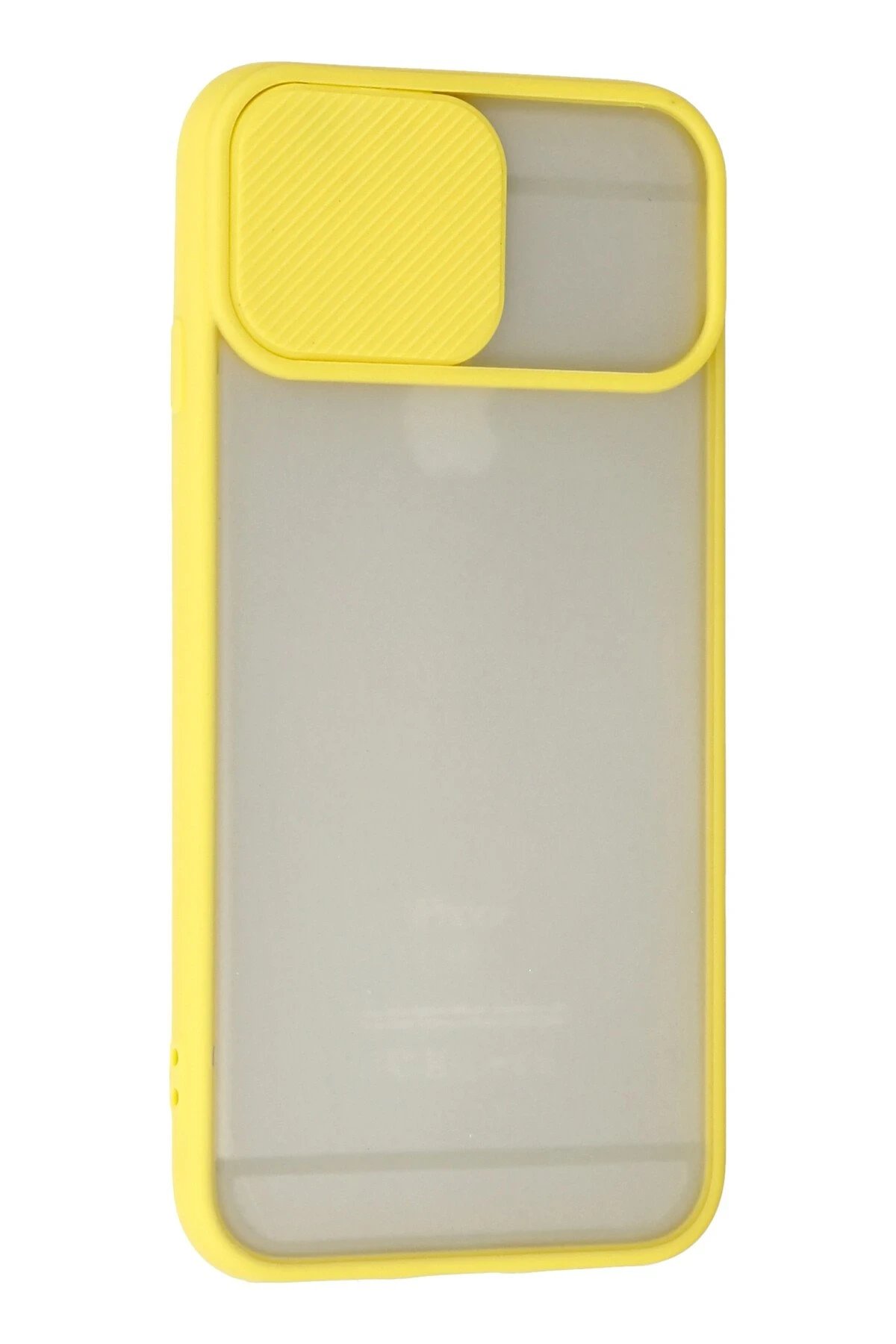 Newface iPhone 6 Plus Kılıf Palm Buzlu Kamera Sürgülü Silikon - Sarı