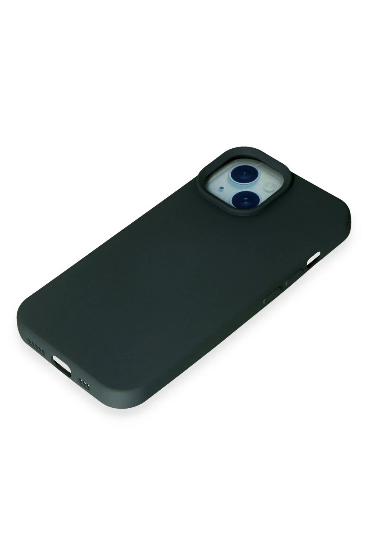 Newface iPhone 15 Kılıf Nano içi Kadife Silikon - Koyu Yeşil