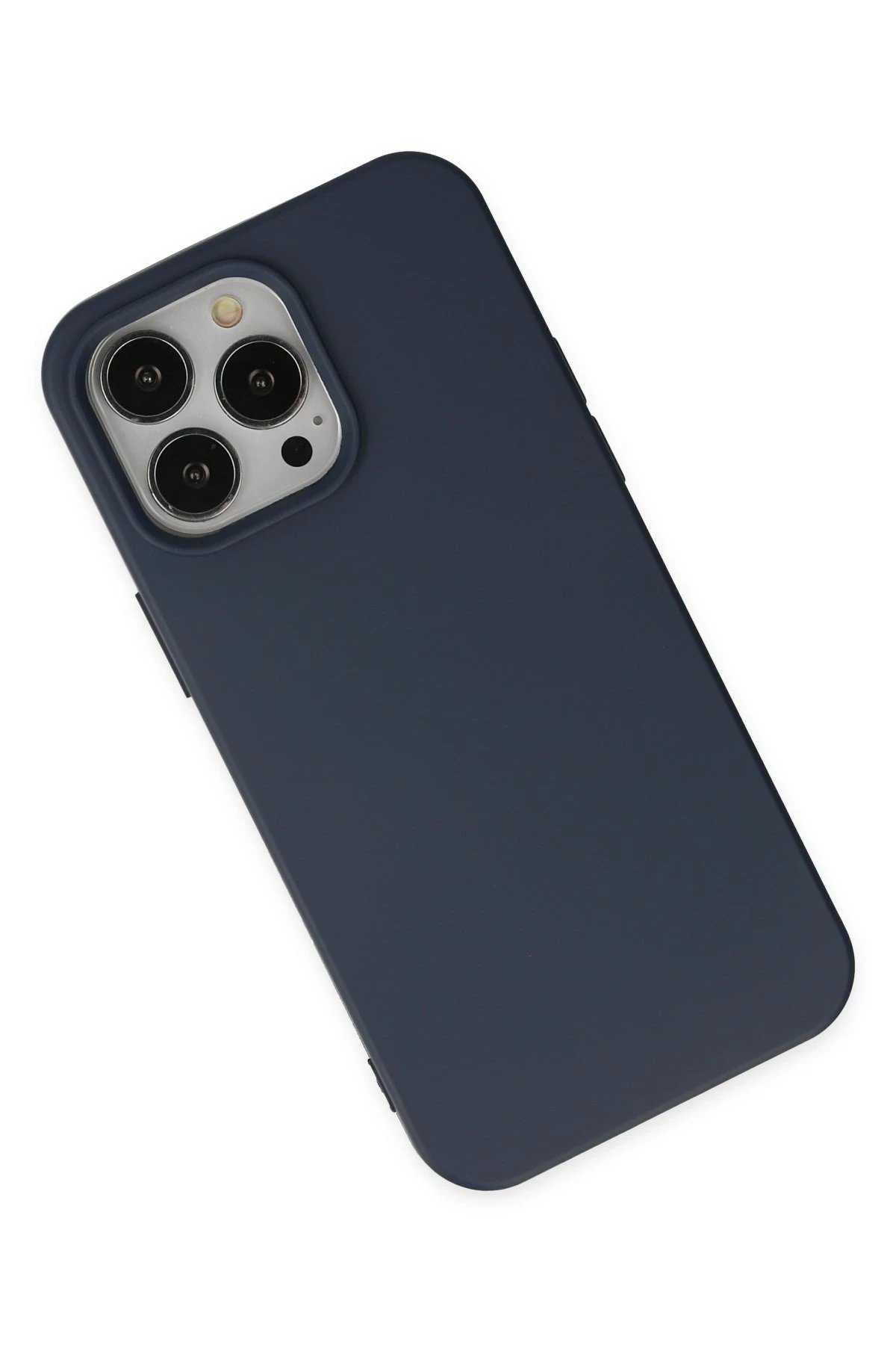 Newface iPhone 15 Pro Kılıf Nano içi Kadife Silikon - Lacivert