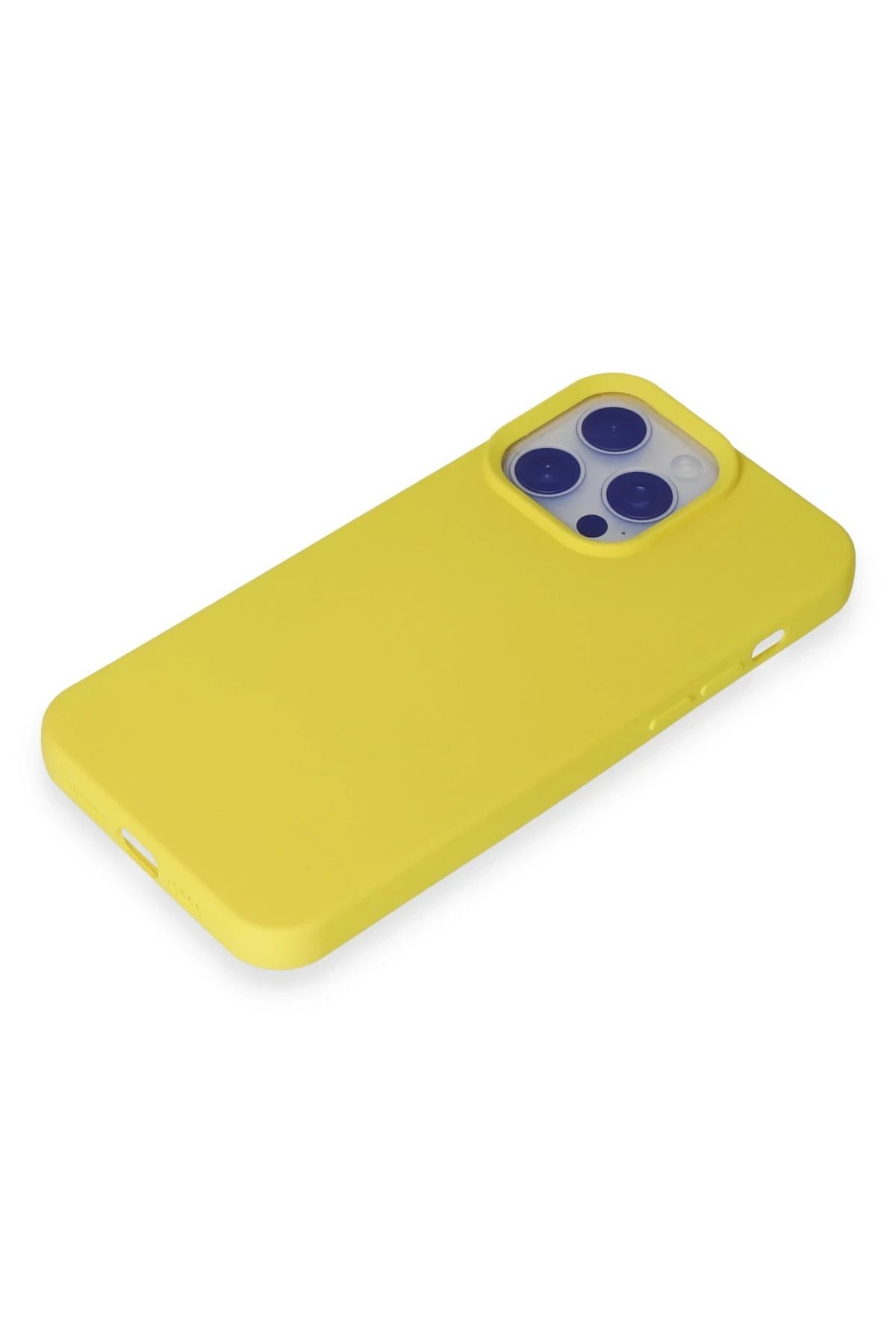 Newface iPhone 15 Pro Max Kılıf Nano içi Kadife Silikon - Sarı