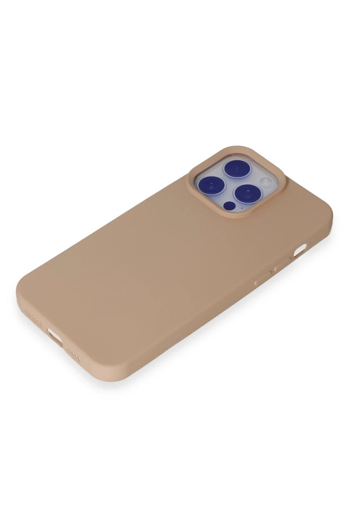 Newface iPhone 15 Pro Max Kılıf Nano içi Kadife Silikon - Pudra