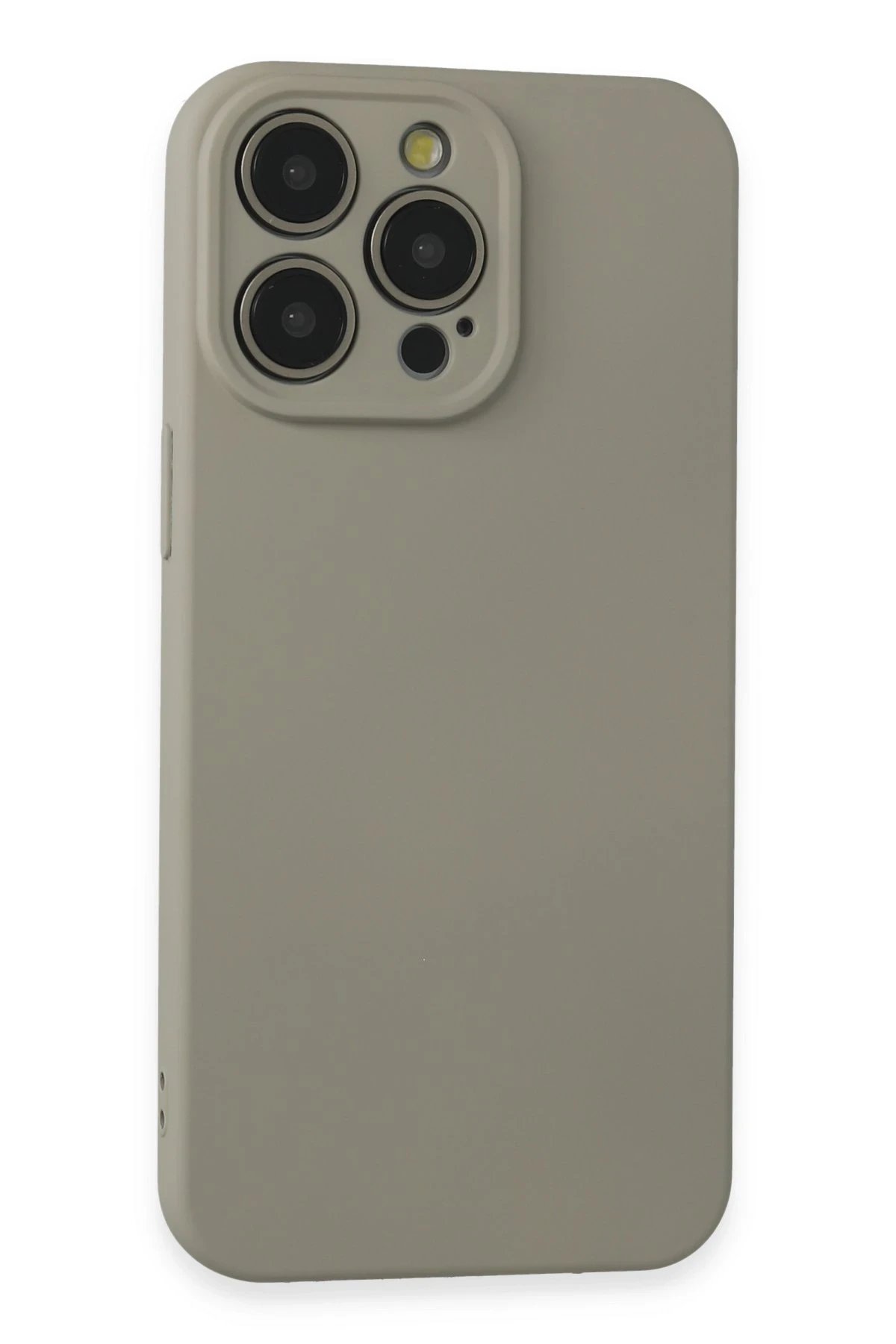 Newface iPhone 15 Pro Max Kılıf Nano içi Kadife Silikon - Beyaz Titanyum