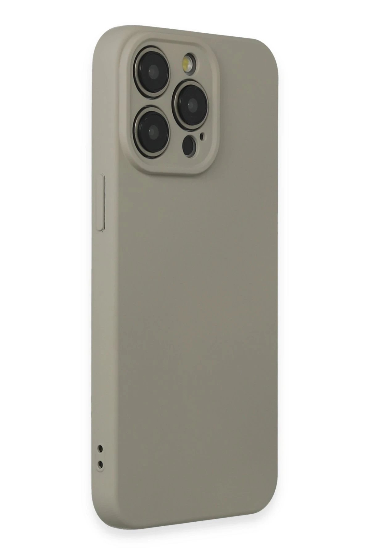 Newface iPhone 15 Pro Max Kılıf Nano içi Kadife Silikon - Beyaz Titanyum