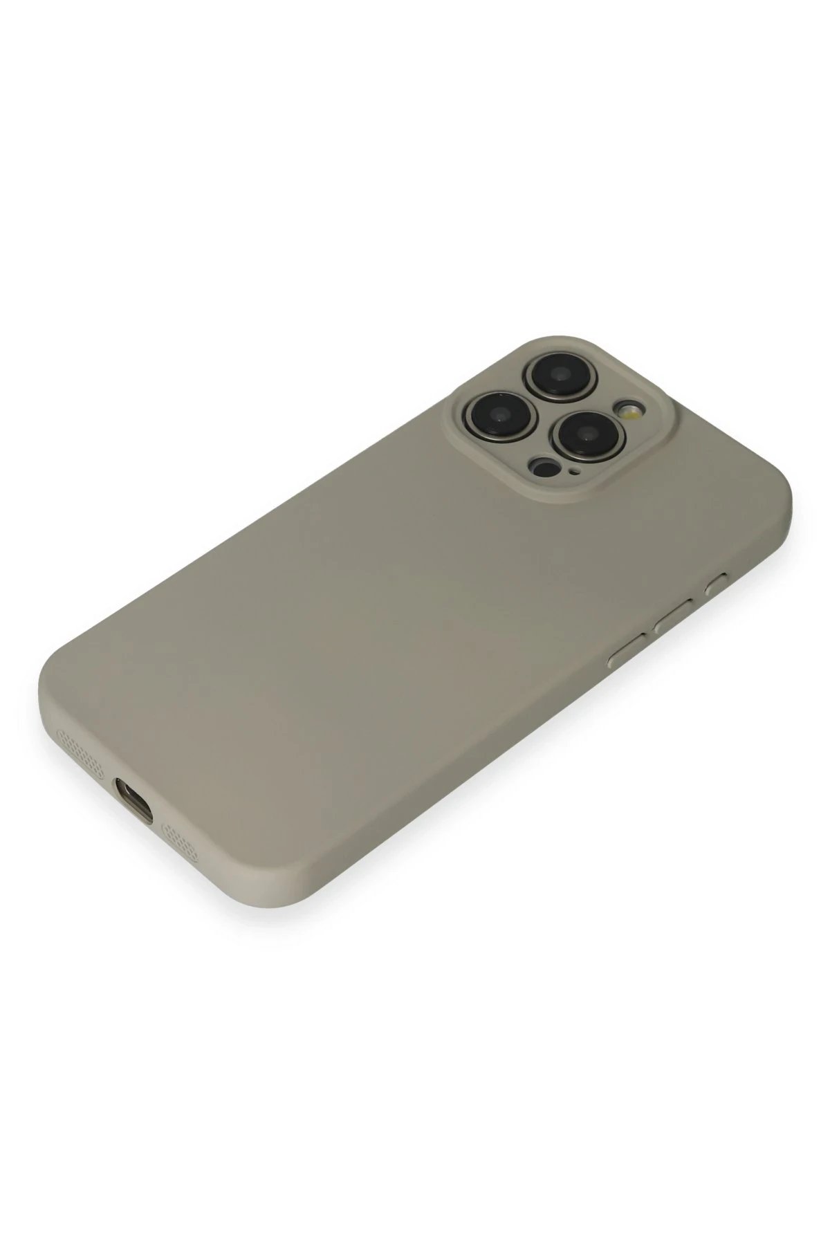 Newface iPhone 15 Pro Max Kılıf Nano içi Kadife Silikon - Beyaz Titanyum