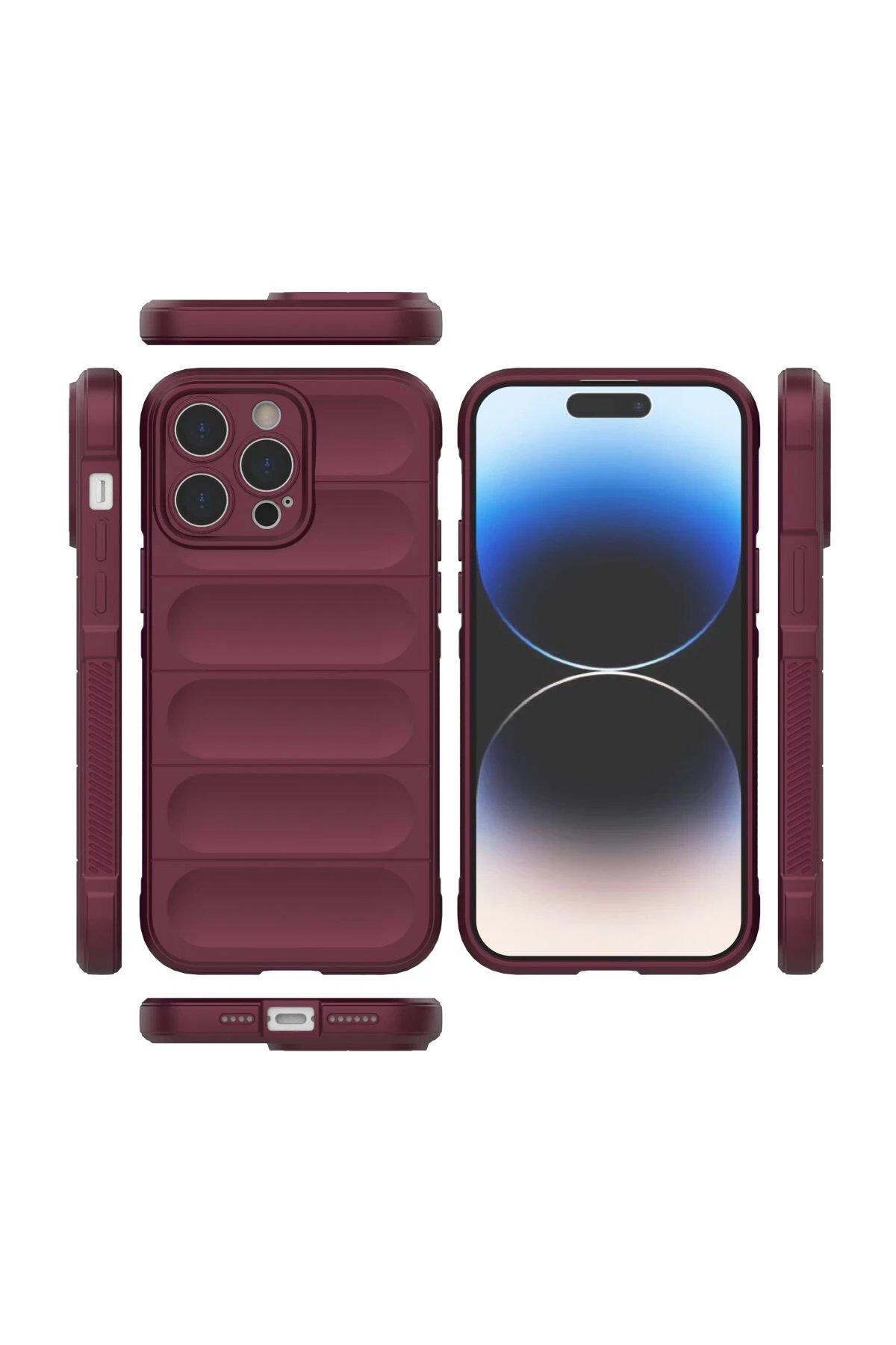 Newface iPhone 15 Pro Max Kılıf Optimum Silikon - Bordo