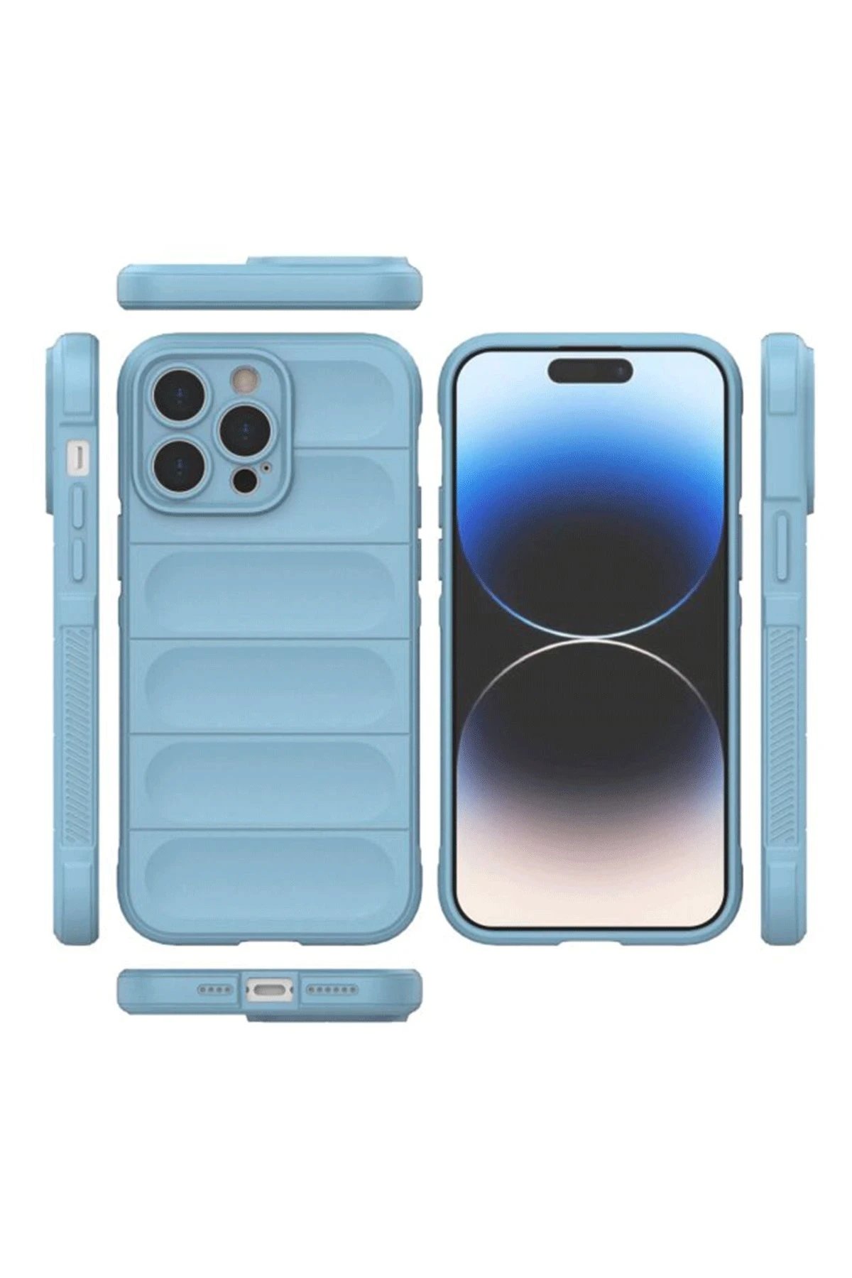 Newface iPhone 15 Pro Max Kılıf Optimum Silikon - Sky Blue