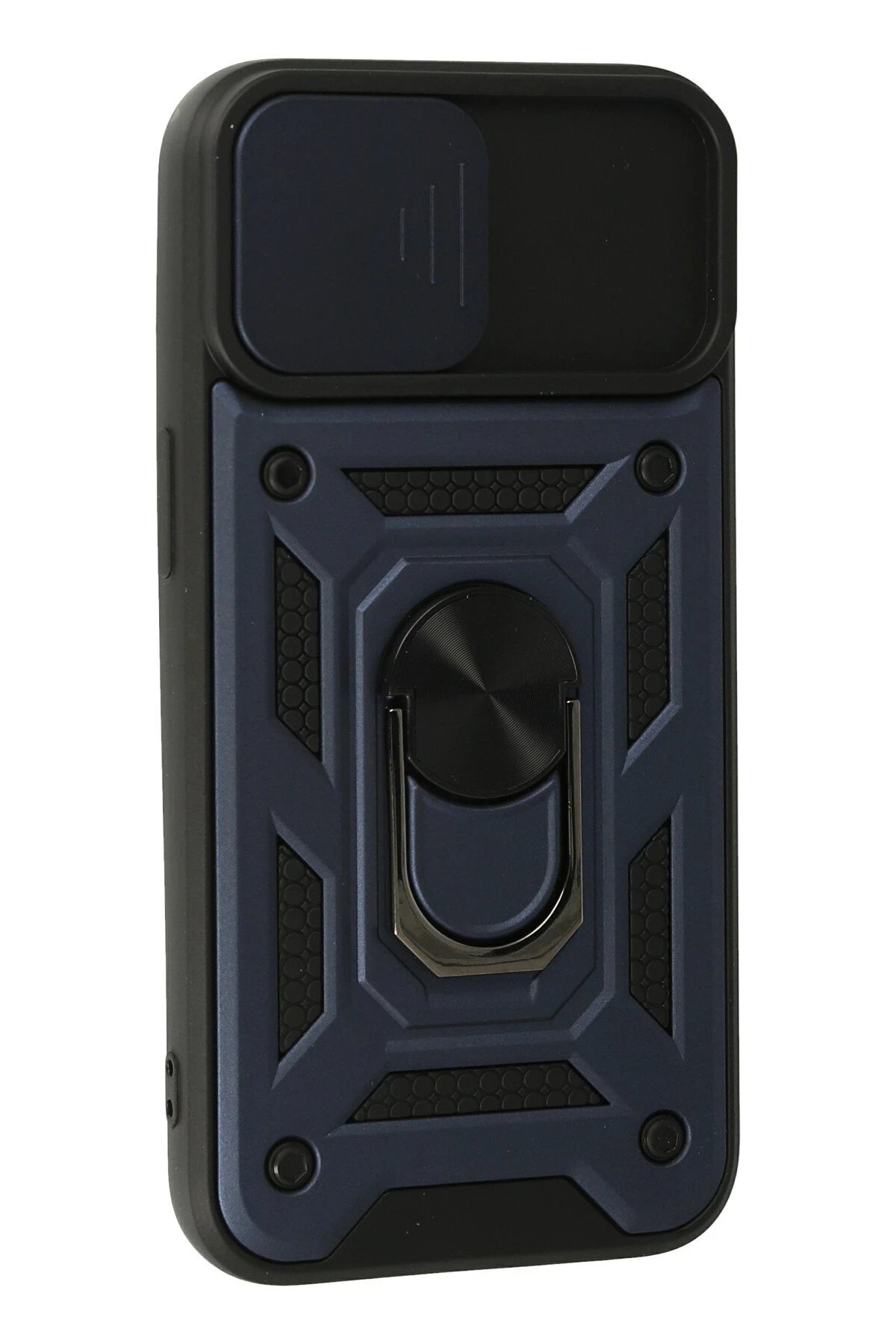 Newface iPhone 15 Kılıf Pars Lens Yüzüklü Silikon - Lacivert