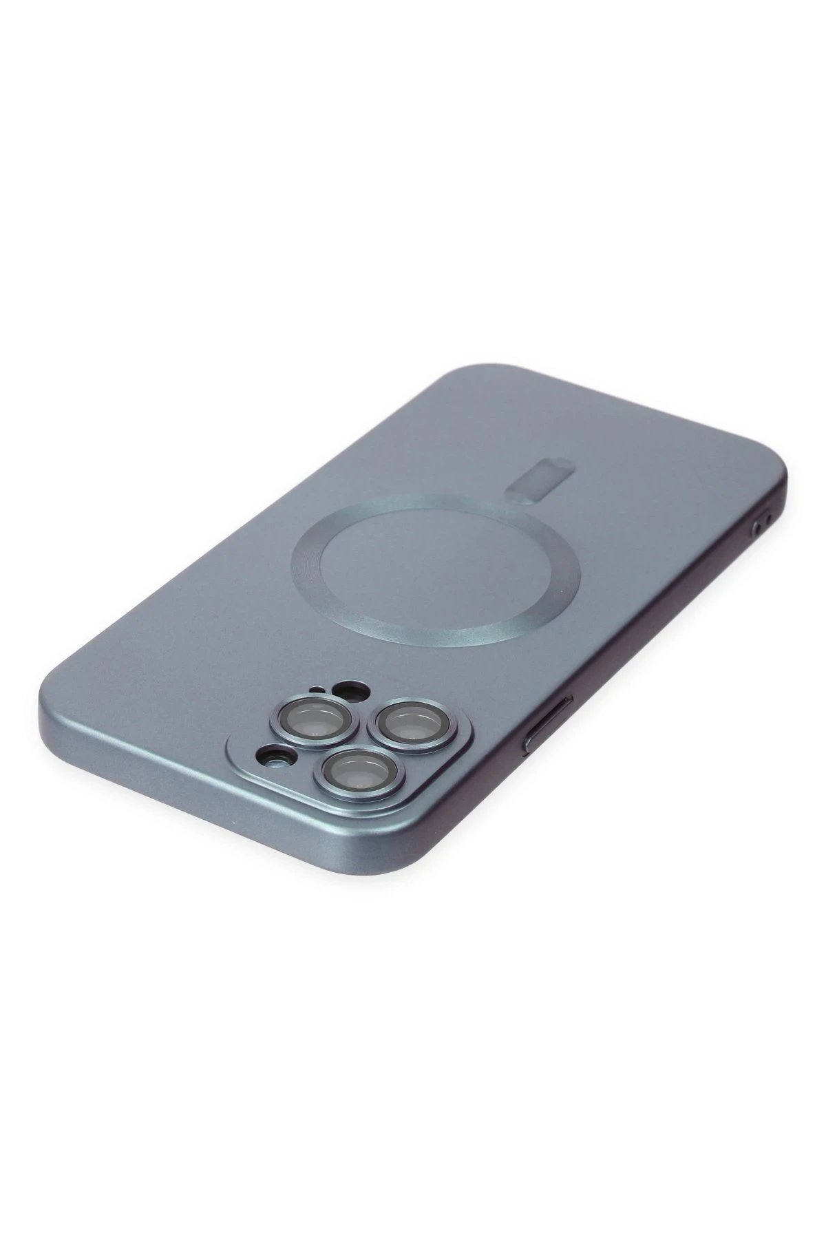 Newface iPhone 12 Pro Max Kılıf Moshi Lens Magneticsafe Silikon - Sierra Blue