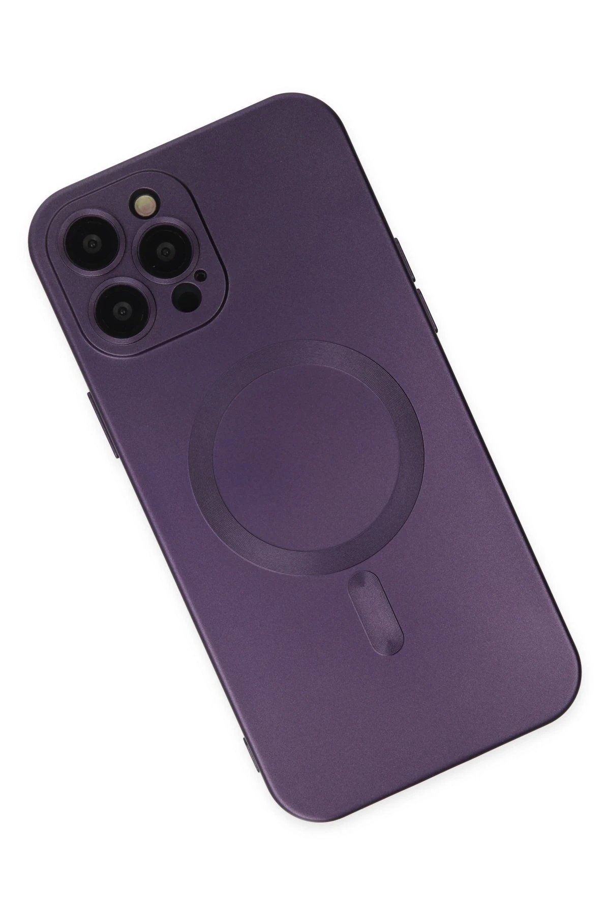 Newface iPhone 12 Pro Max Kılıf Moshi Lens Magneticsafe Silikon - Mor