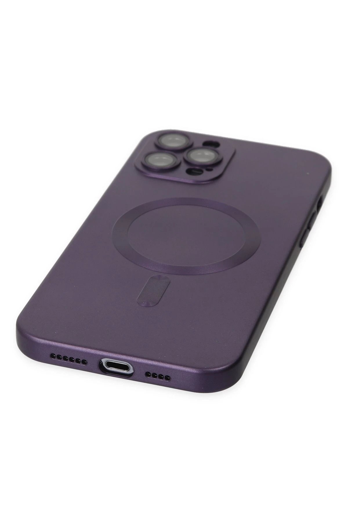 Newface iPhone 12 Pro Max Kılıf Moshi Lens Magneticsafe Silikon - Mor