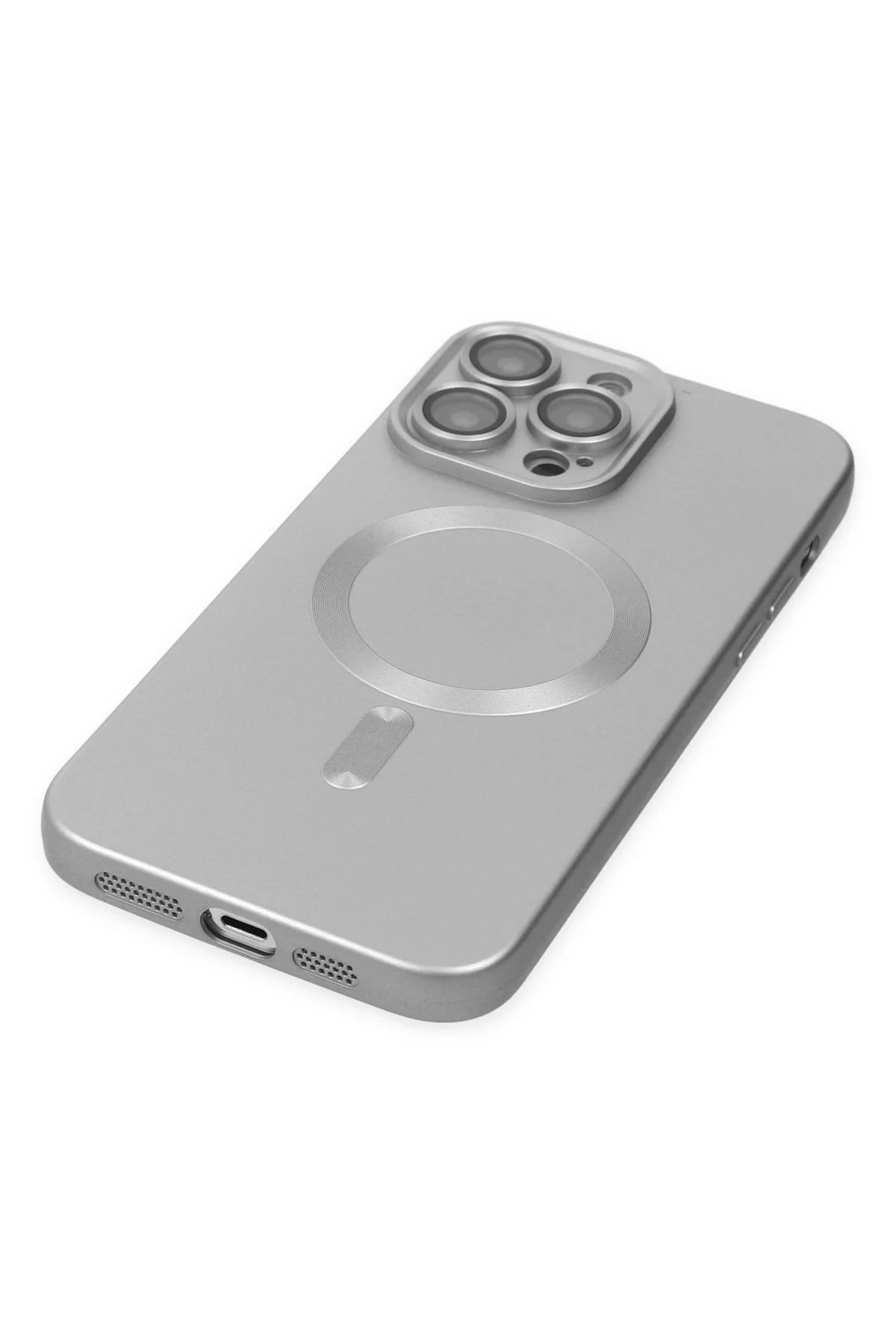 Newface iPhone 13 Pro Kılıf Moshi Lens Magneticsafe Silikon - Gümüş