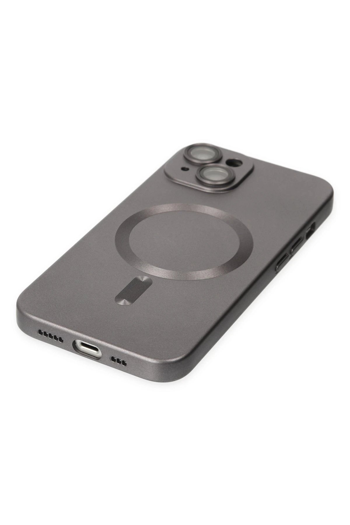 Newface iPhone 14 Plus Kılıf Moshi Lens Magneticsafe Silikon - Füme