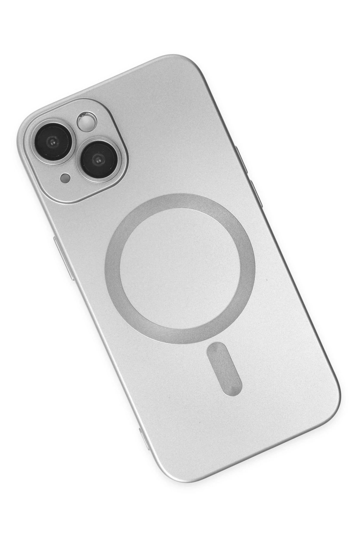 Newface iPhone 14 Plus Kılıf Moshi Lens Magneticsafe Silikon - Gümüş