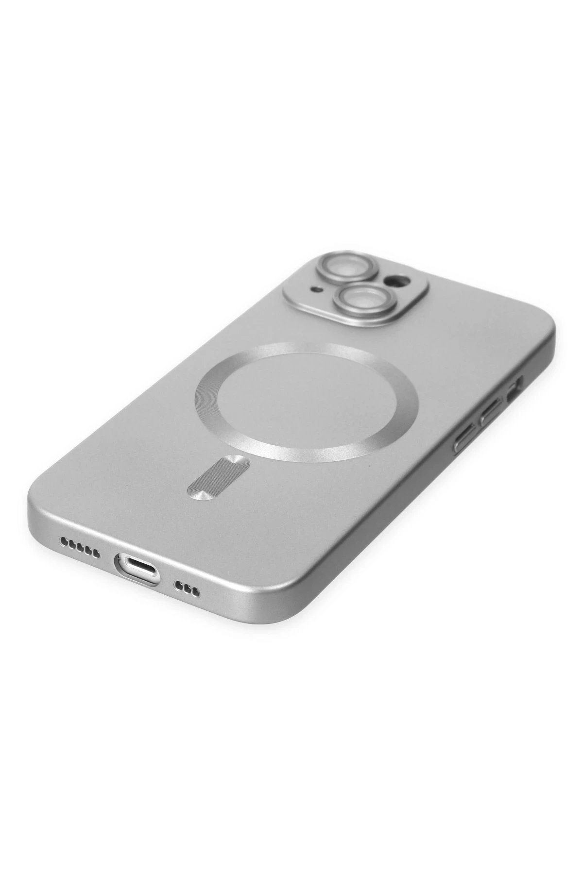Newface iPhone 14 Plus Kılıf Moshi Lens Magneticsafe Silikon - Gümüş