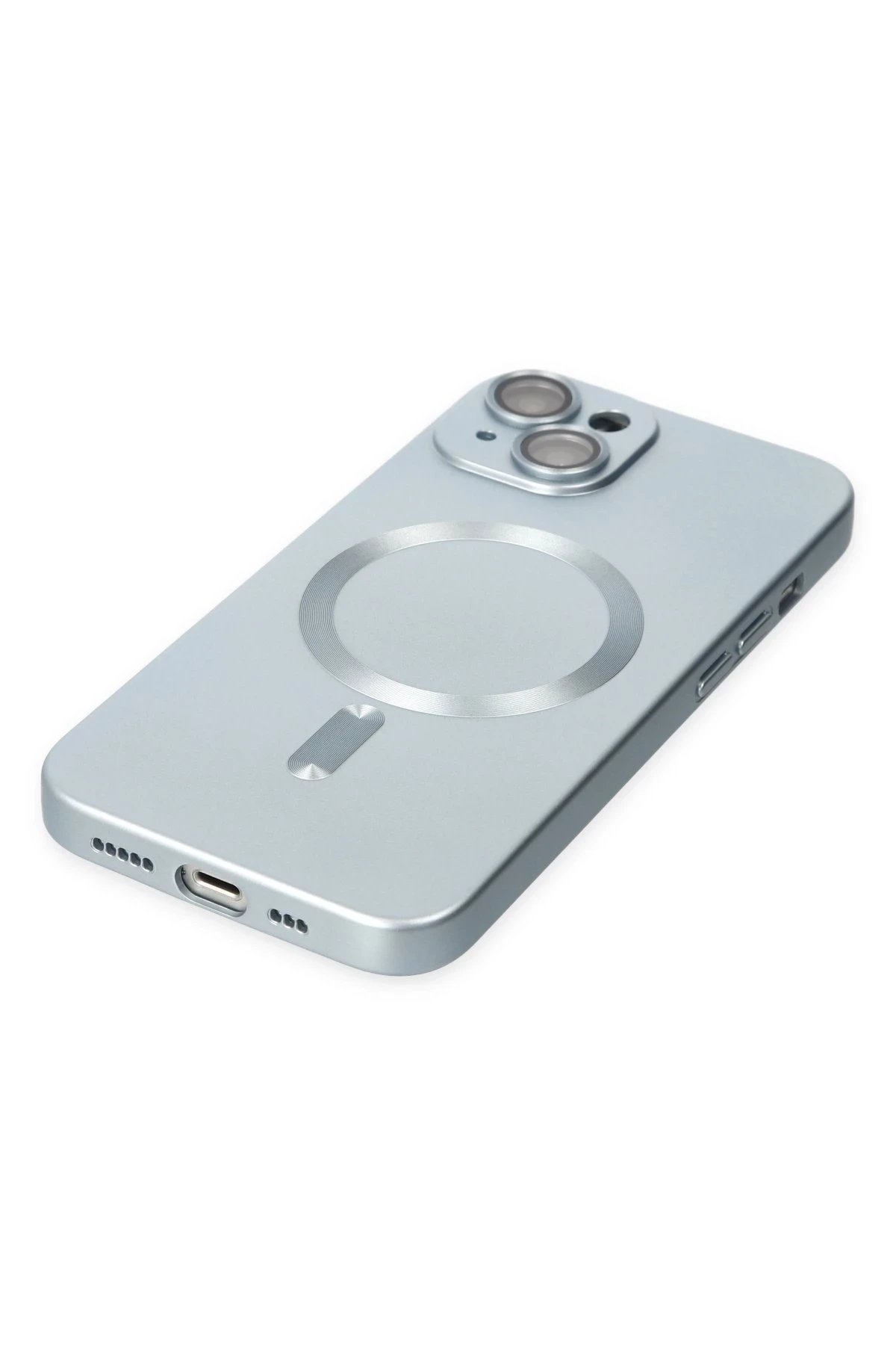 Newface iPhone 14 Plus Kılıf Moshi Lens Magneticsafe Silikon - Sierra Blue