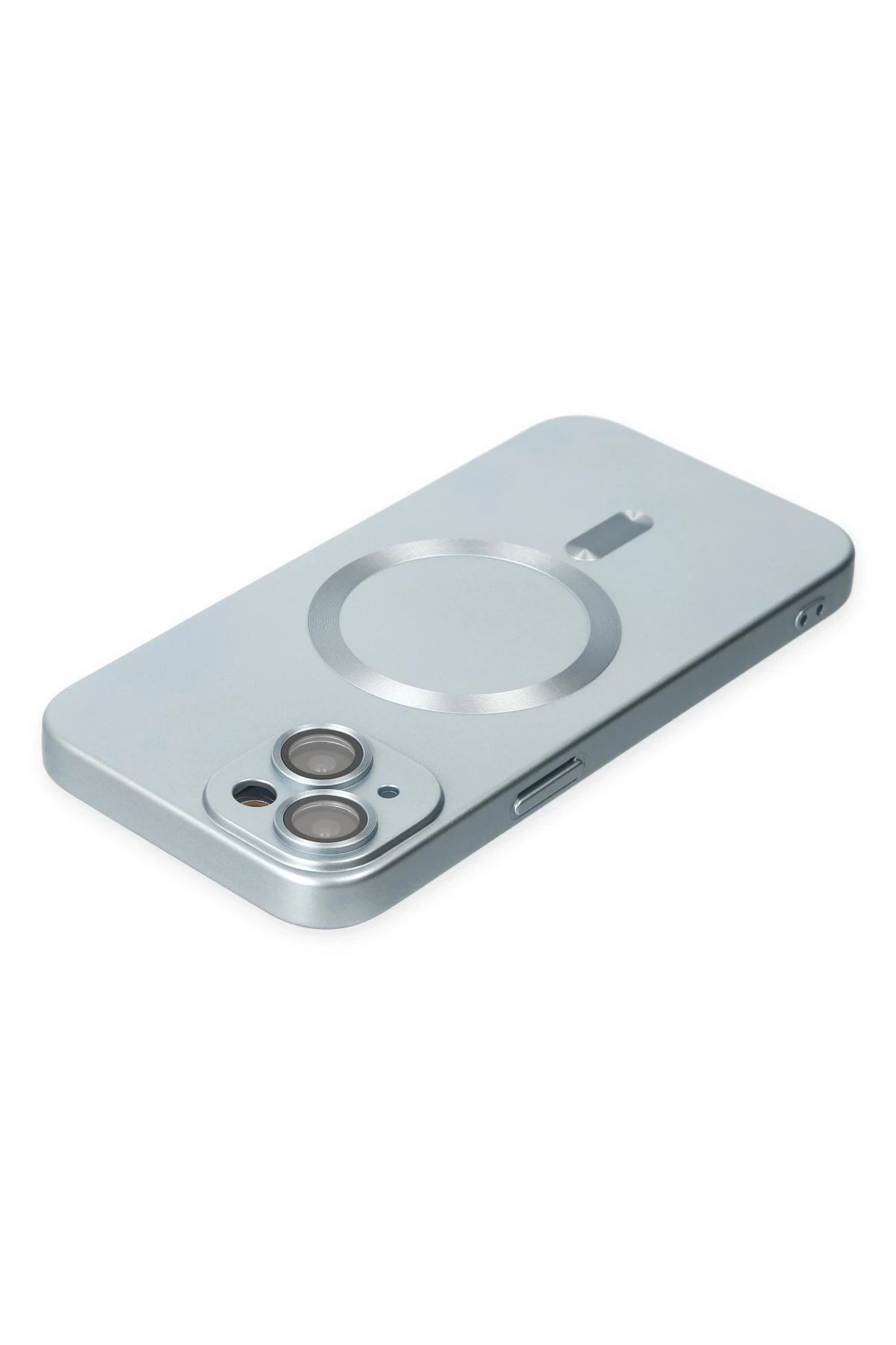Newface iPhone 14 Plus Kılıf Moshi Lens Magneticsafe Silikon - Sierra Blue
