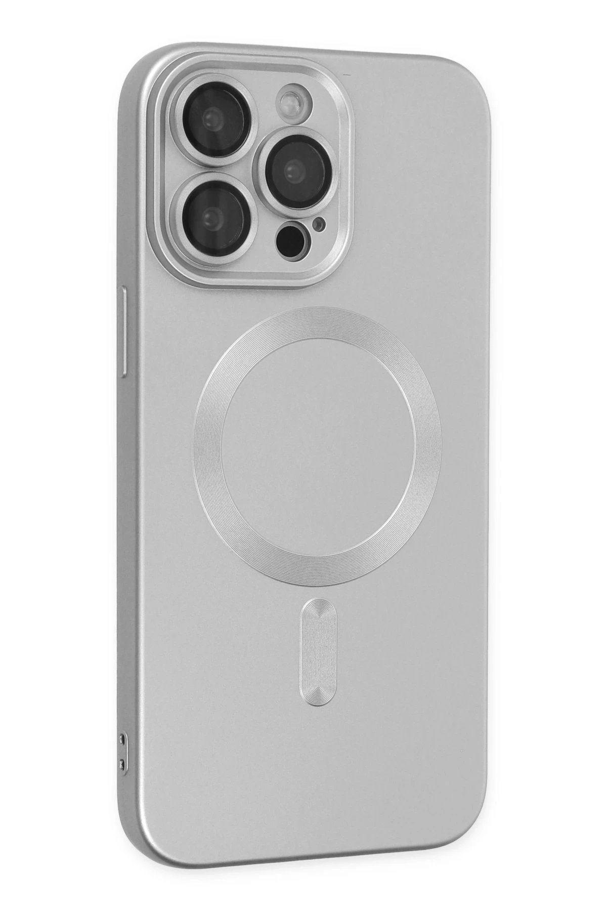 Newface iPhone 14 Pro Kılıf Moshi Lens Magneticsafe Silikon - Gümüş
