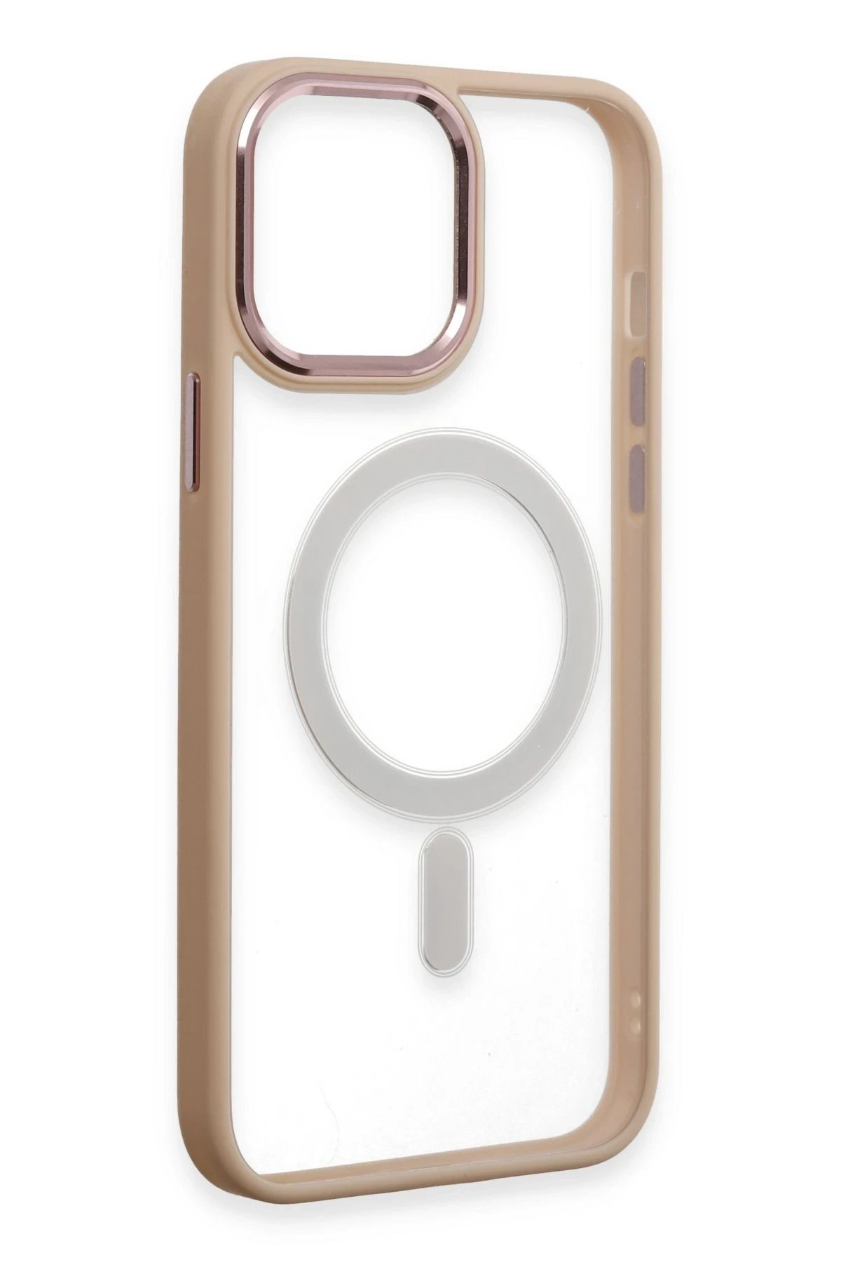 Newface iPhone 15 Pro Kılıf Room Magneticsafe Silikon - Pudra