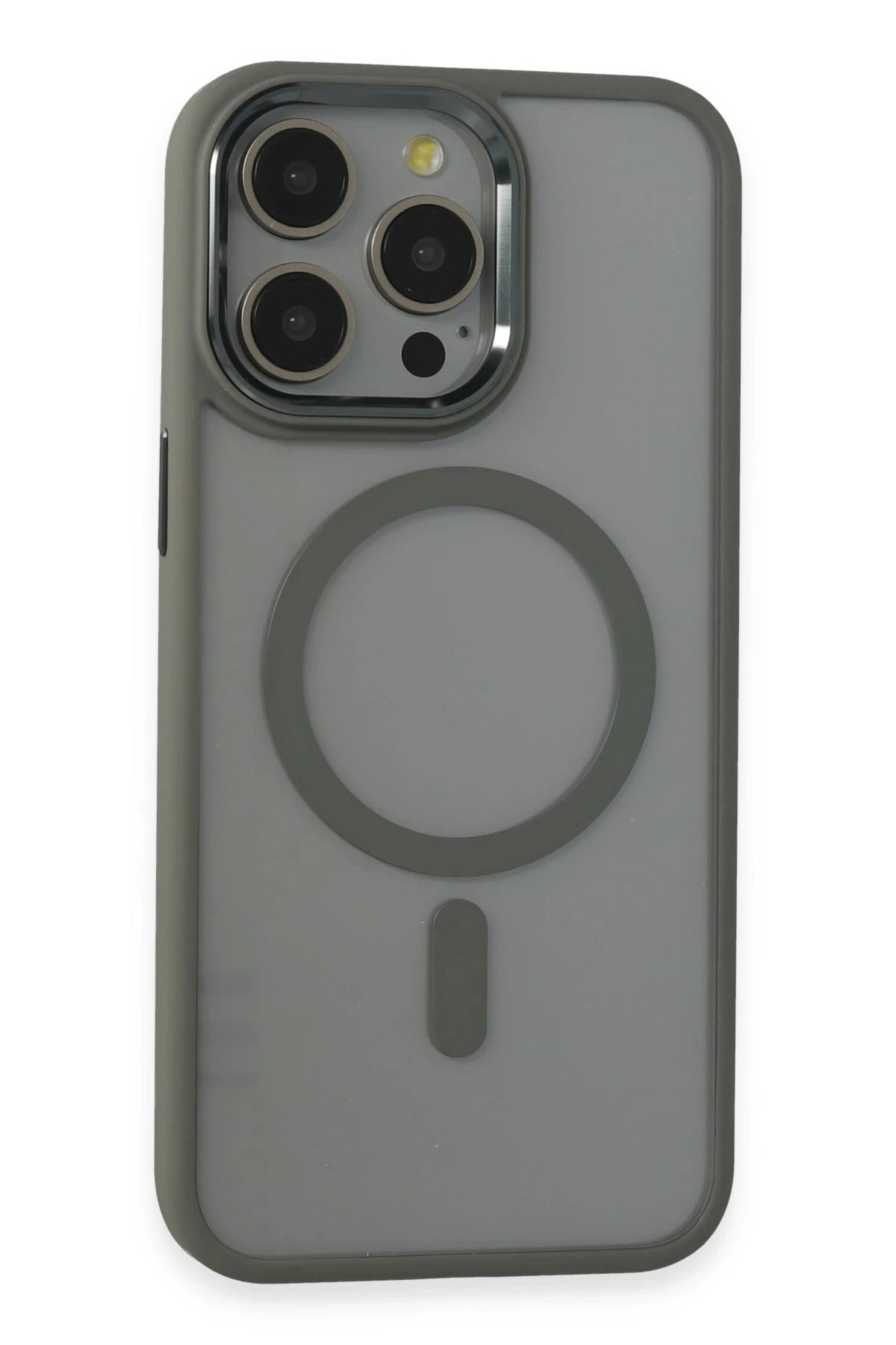 Newface iPhone 15 Pro Max Kılıf Room Magneticsafe Silikon - Gri