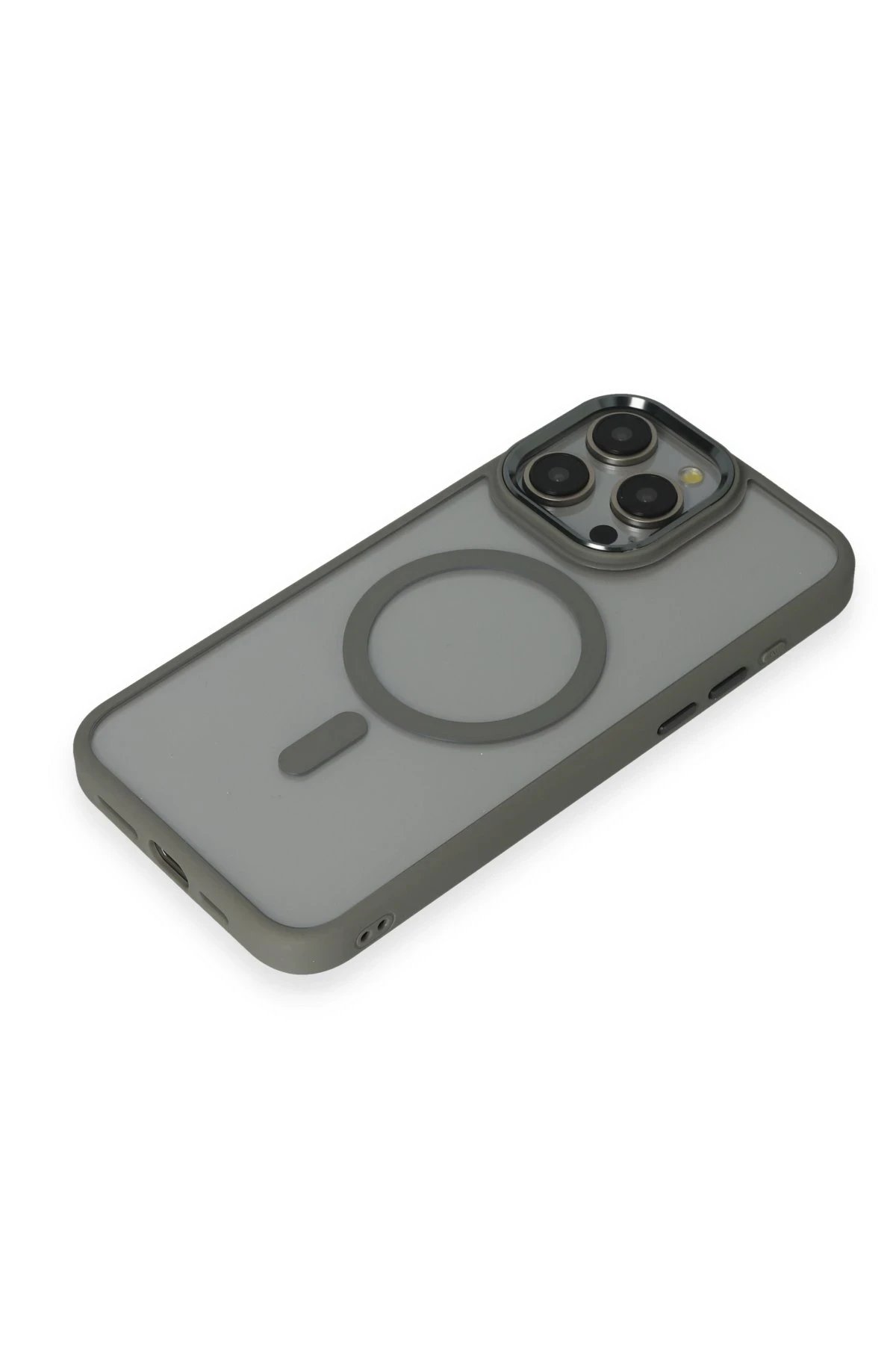 Newface iPhone 15 Pro Max Kılıf Room Magneticsafe Silikon - Gri