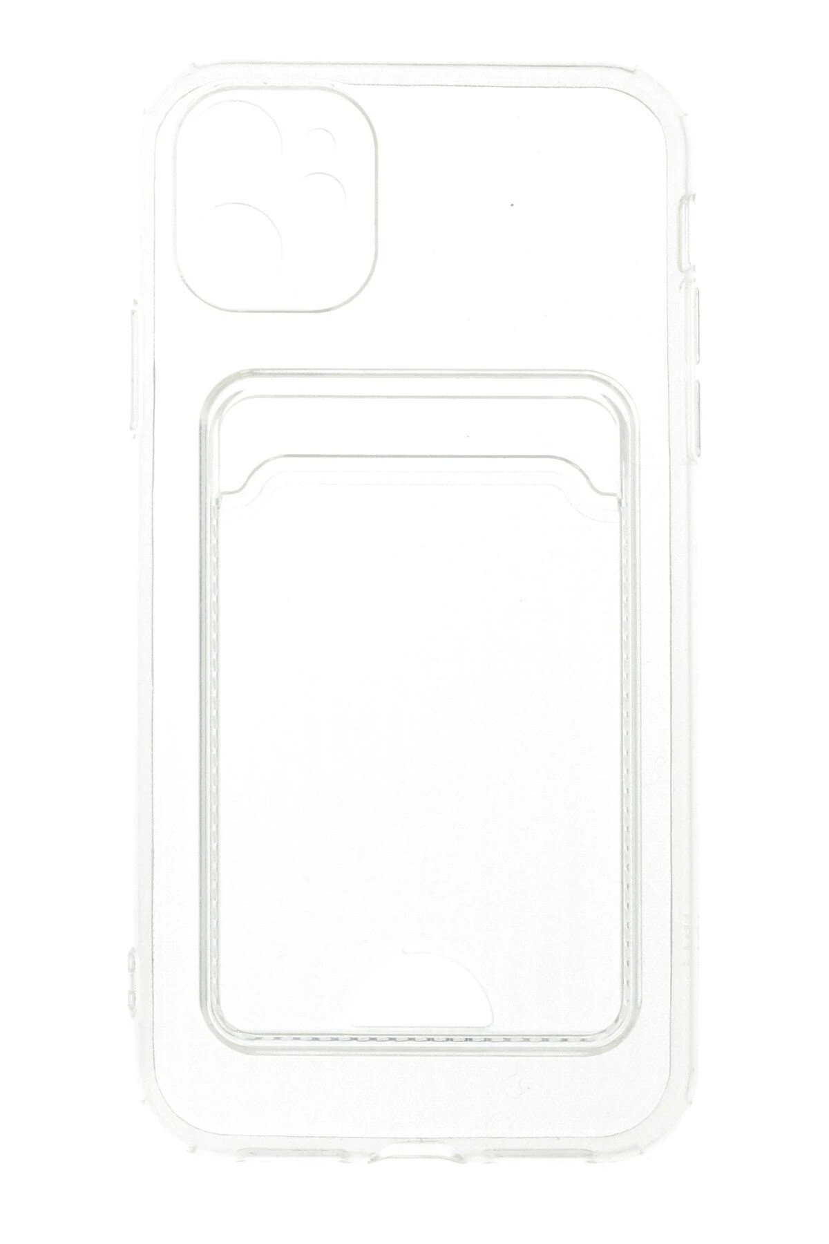 Newface iPhone 11 Kılıf Kart Şeffaf Silikon - Şeffaf