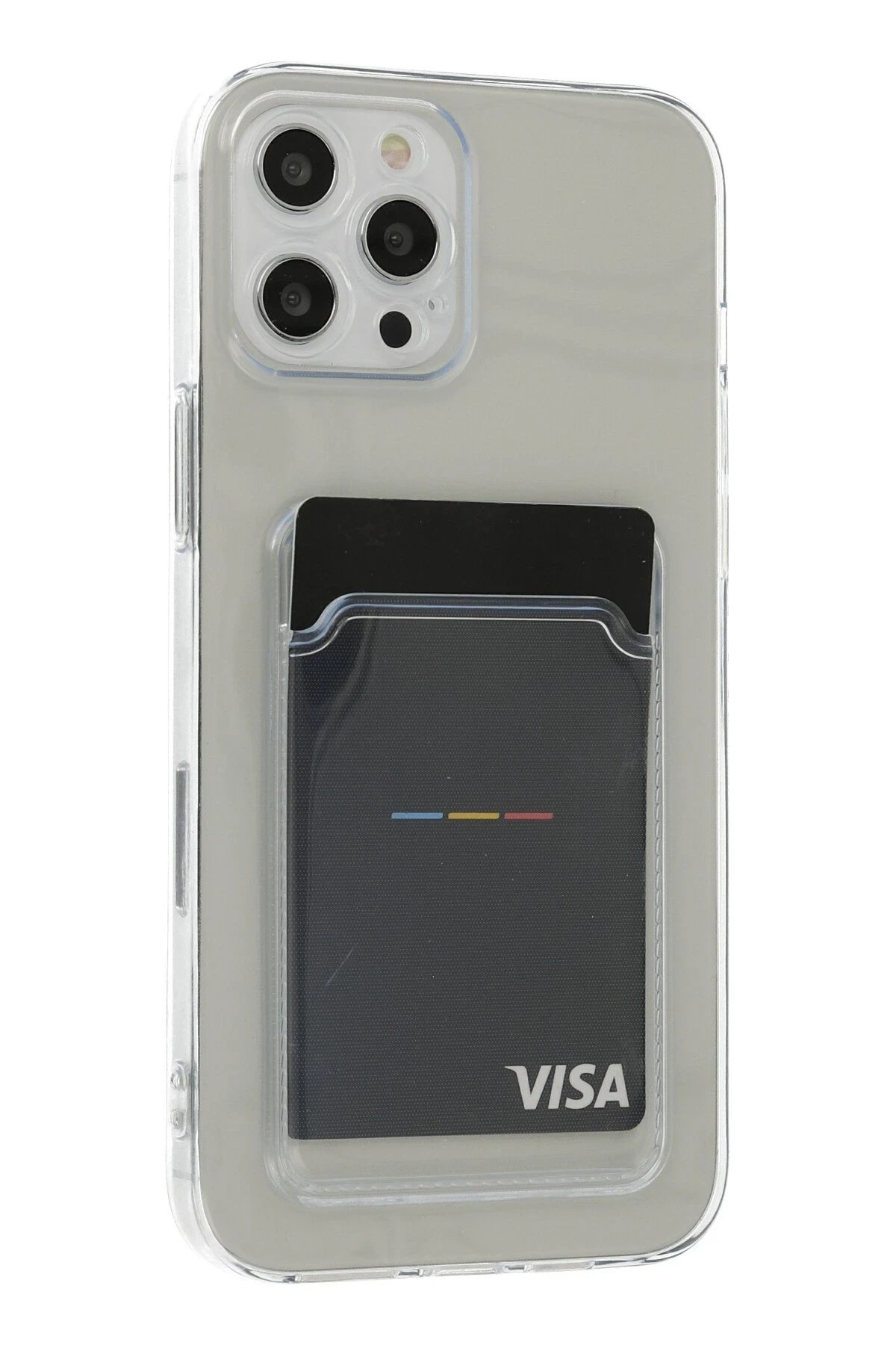 Newface iPhone 12 Pro Max Kılıf Kart Şeffaf Silikon - Şeffaf