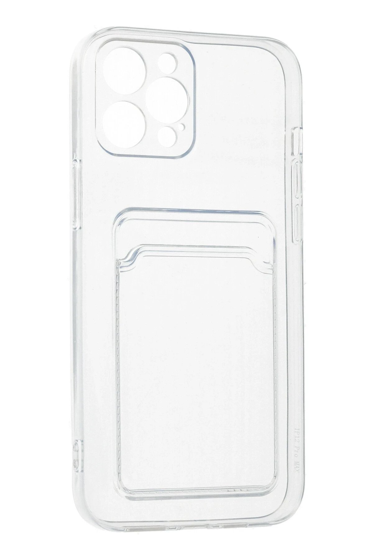 Newface iPhone 12 Pro Max Kılıf Kart Şeffaf Silikon - Şeffaf