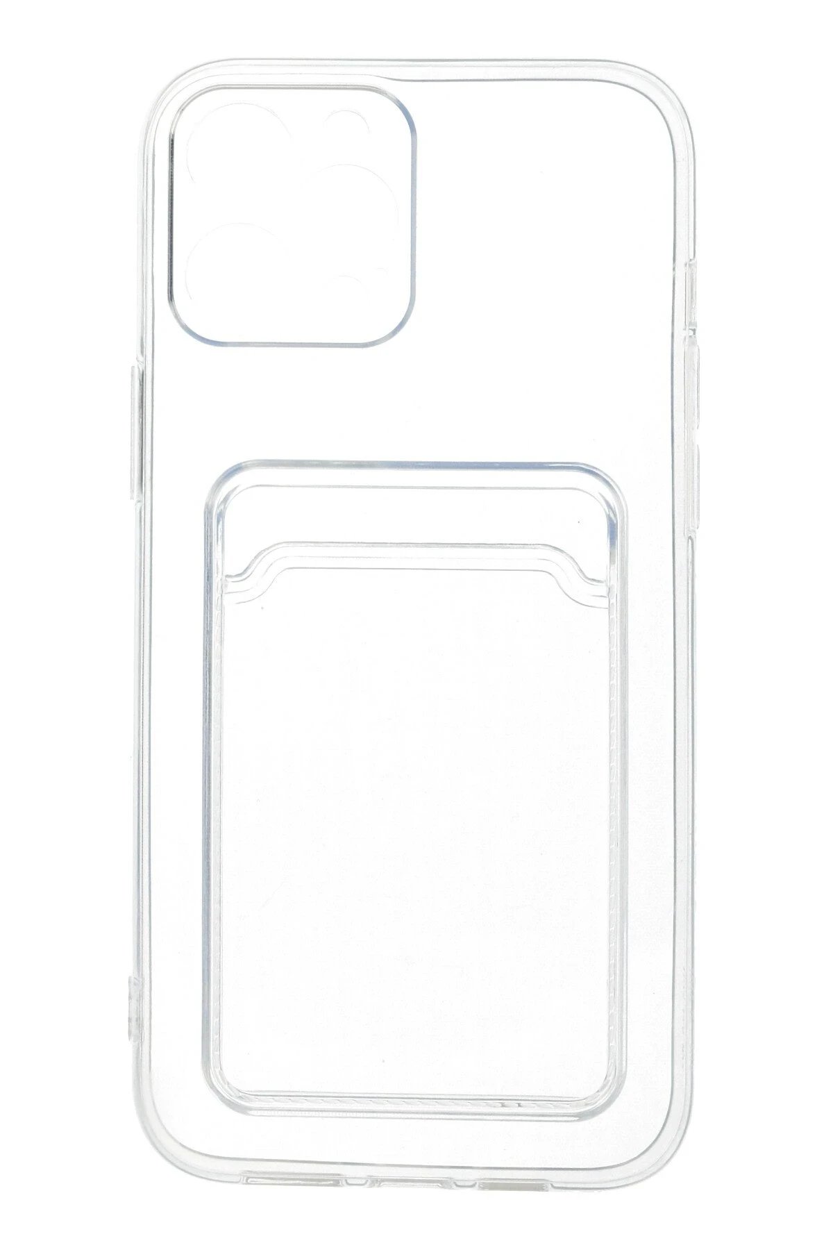 Newface iPhone 12 Pro Max Kılıf Kart Şeffaf Silikon - Şeffaf