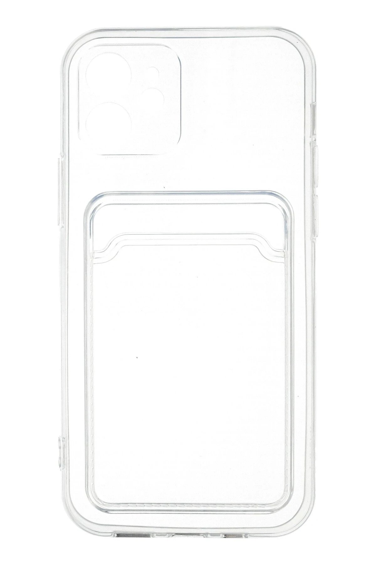 Newface iPhone 12 Kılıf Kart Şeffaf Silikon - Şeffaf