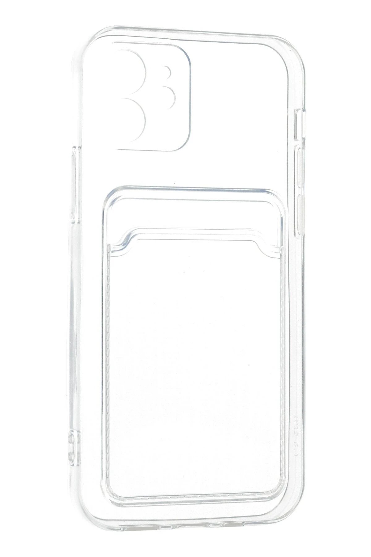 Newface iPhone 12 Kılıf Kart Şeffaf Silikon - Şeffaf