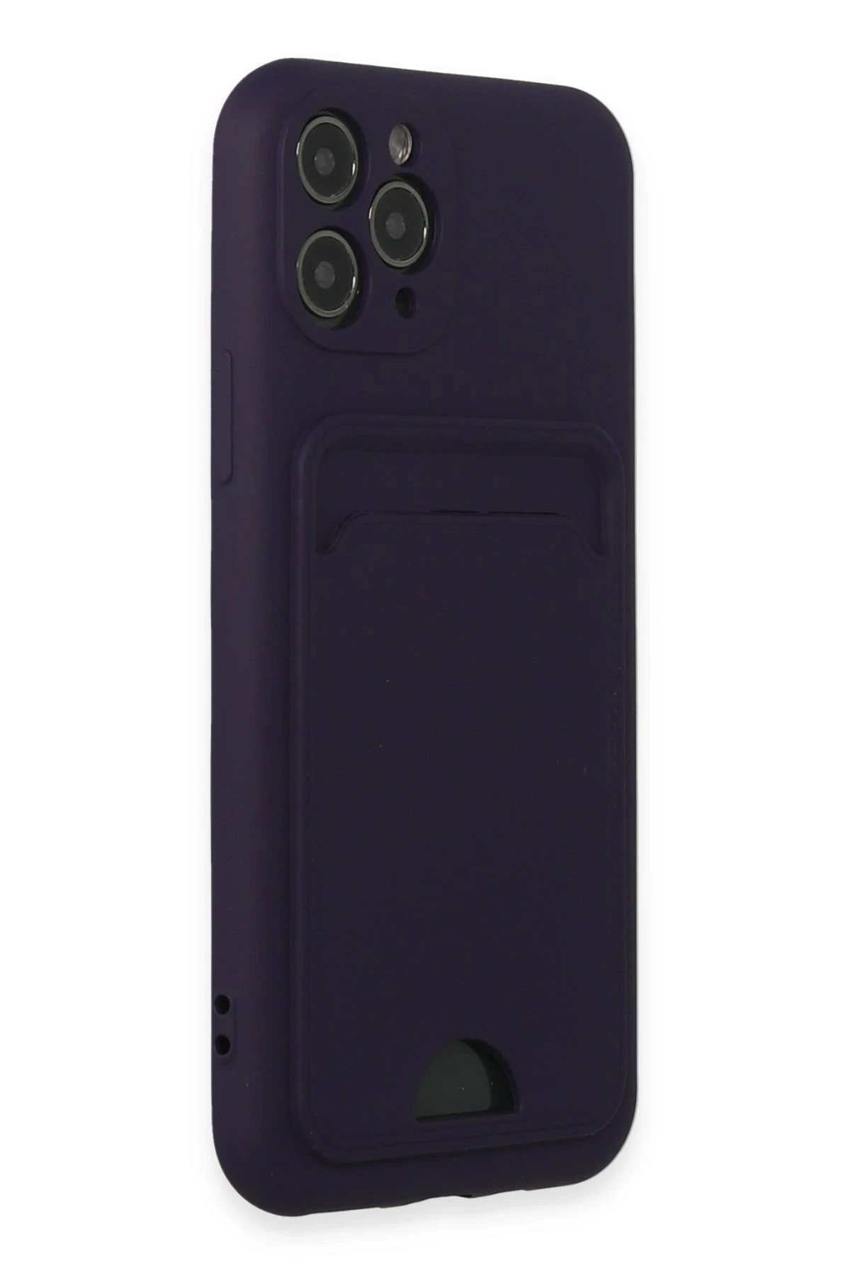 Newface iPhone 11 Pro Kılıf Kelvin Kartvizitli Silikon - Derin Mor