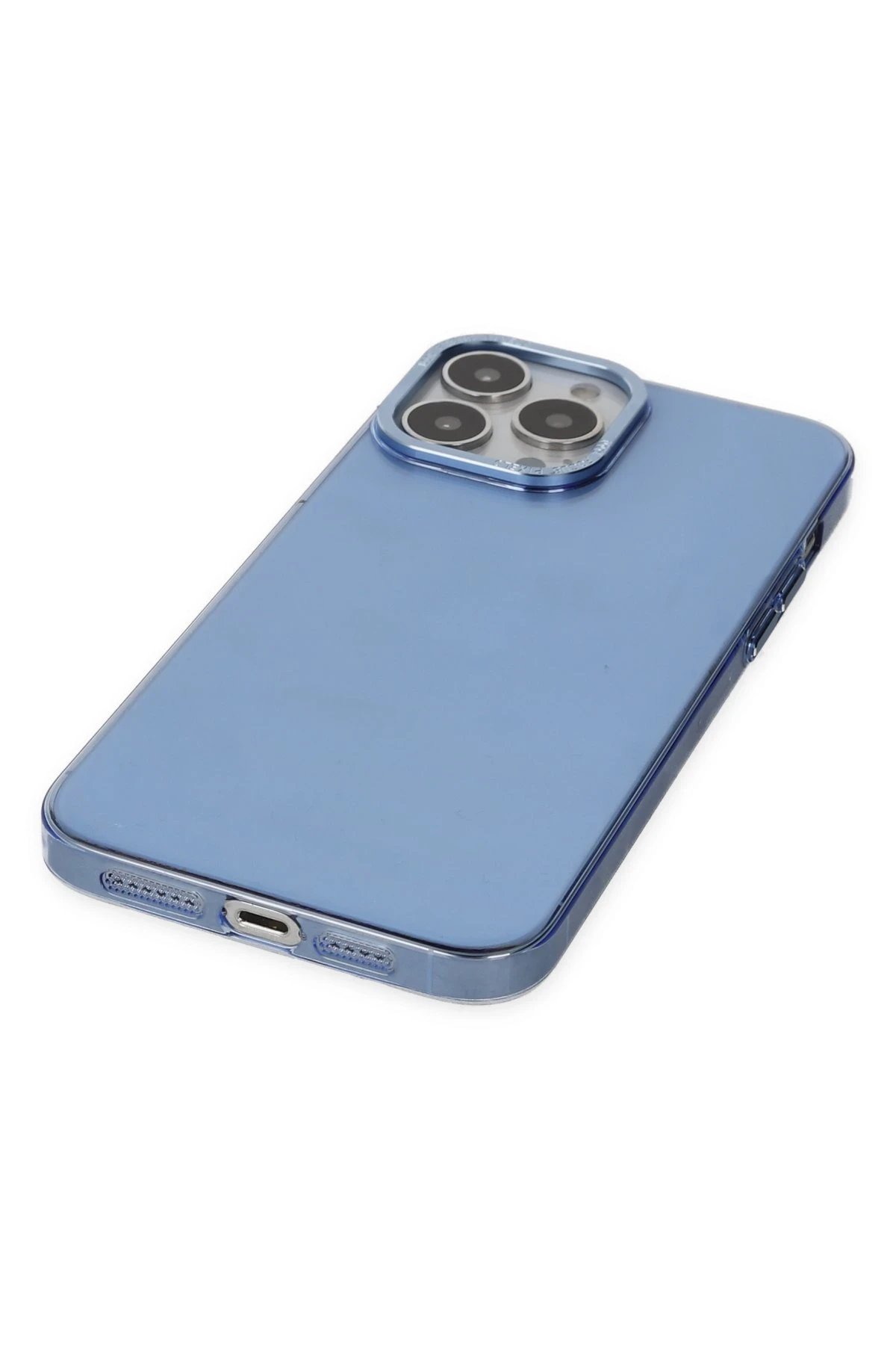 Newface iPhone 14 Pro Kılıf Anka PC Sert Metal Kapak - Mavi