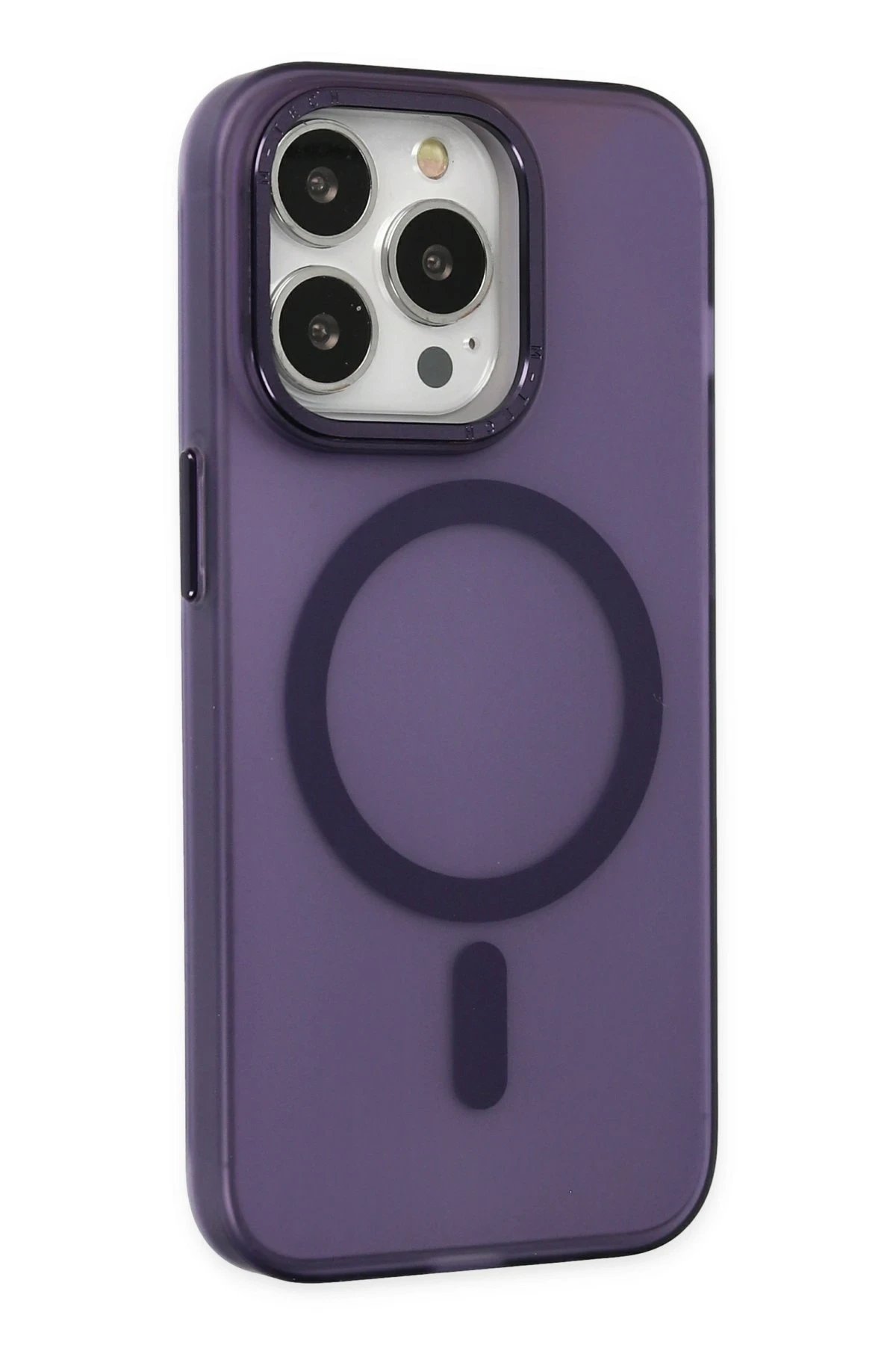 Newface iPhone 15 Pro Kılıf Lodos Magneticsafe Mat Kapak - Mor