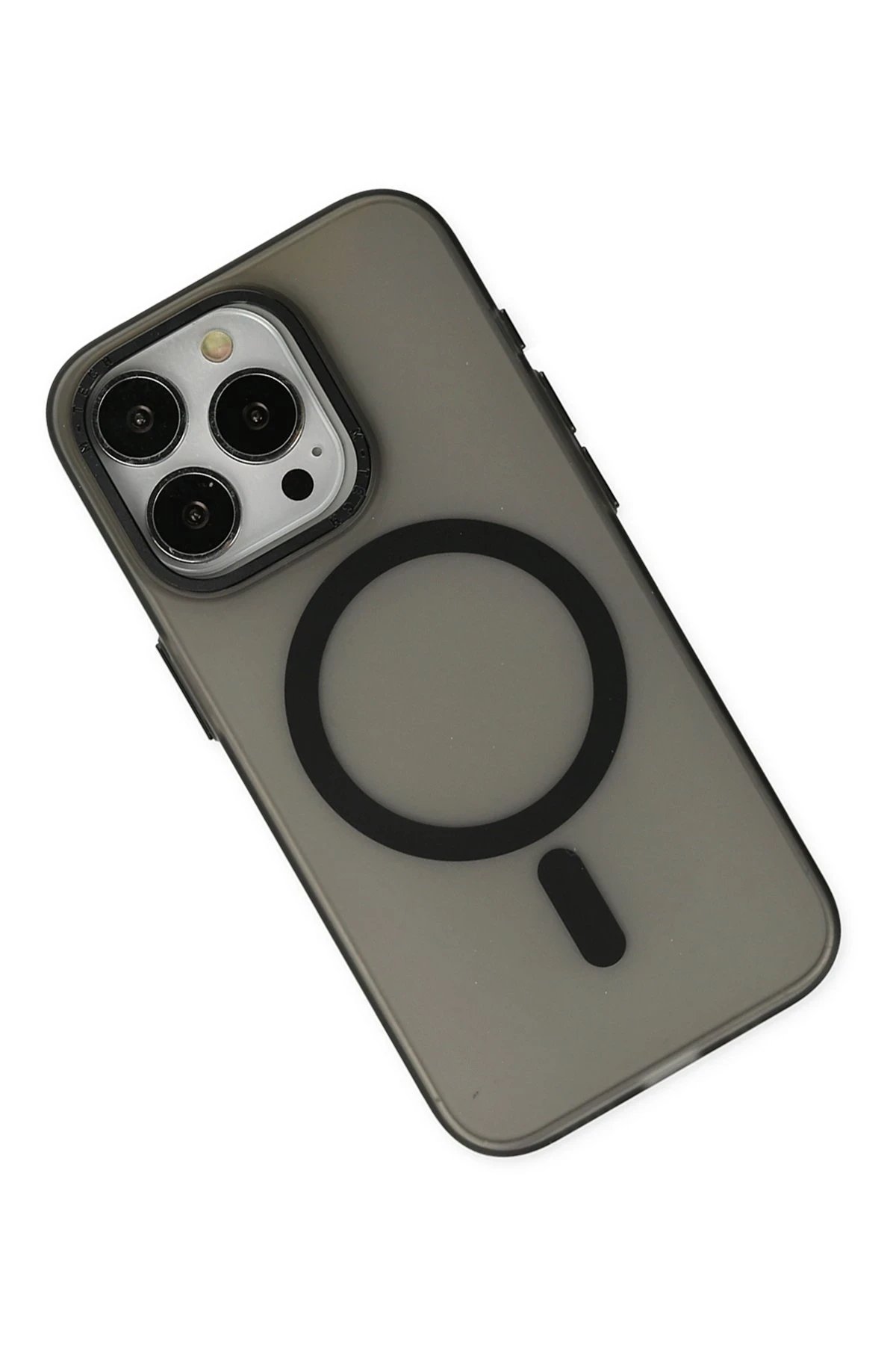 Newface iPhone 15 Pro Max Kılıf Lodos Magneticsafe Mat Kapak - Siyah