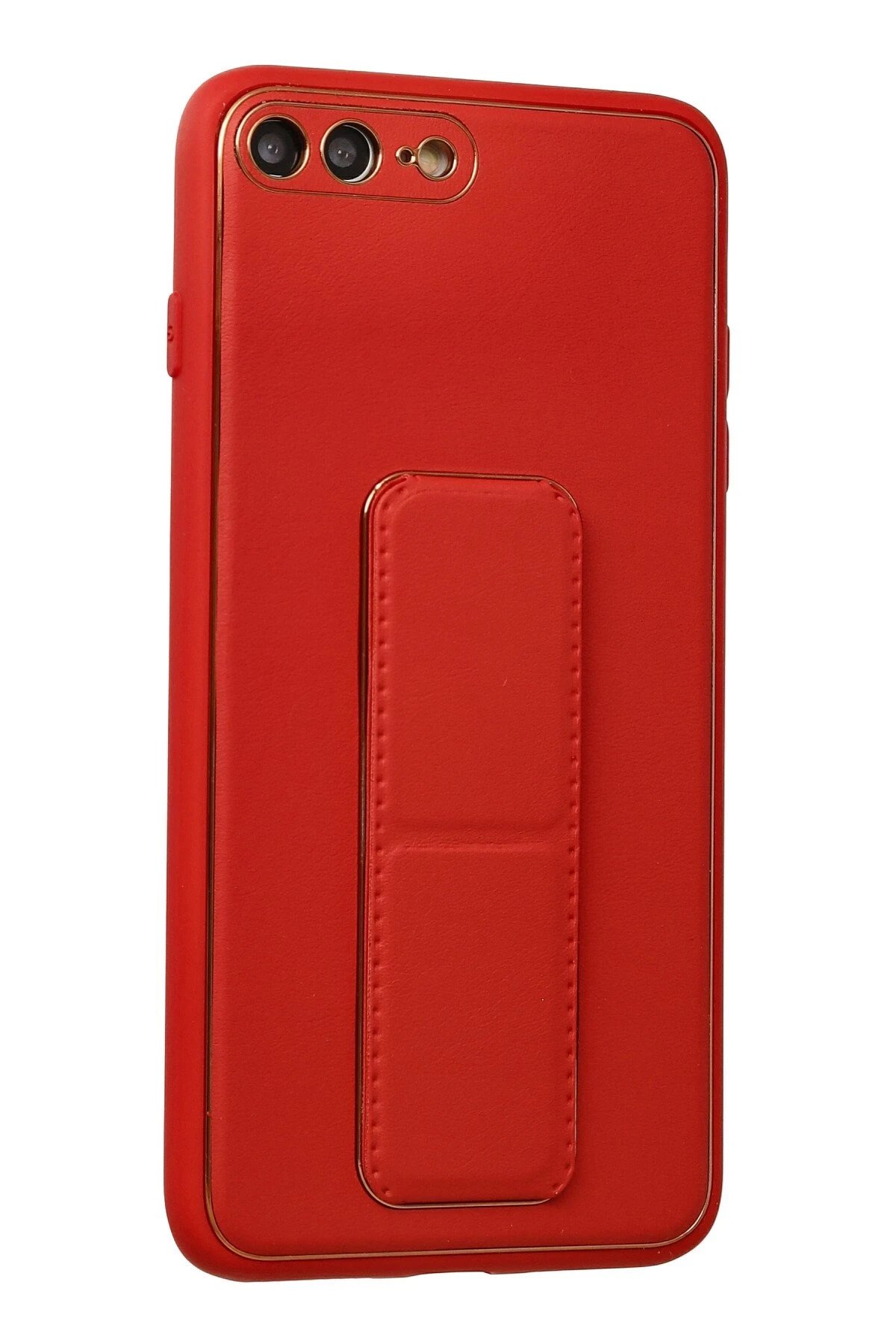 Newface iPhone 7 Plus Kılıf Coco Deri Standlı Kapak - Kırmızı