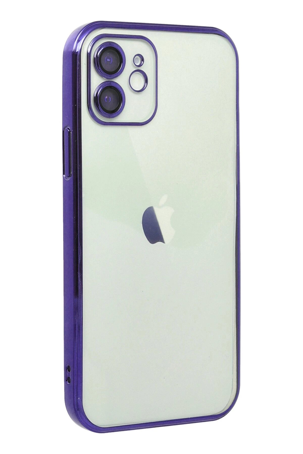 Newface iPhone 12 Kılıf Razer Lensli Silikon - Mor