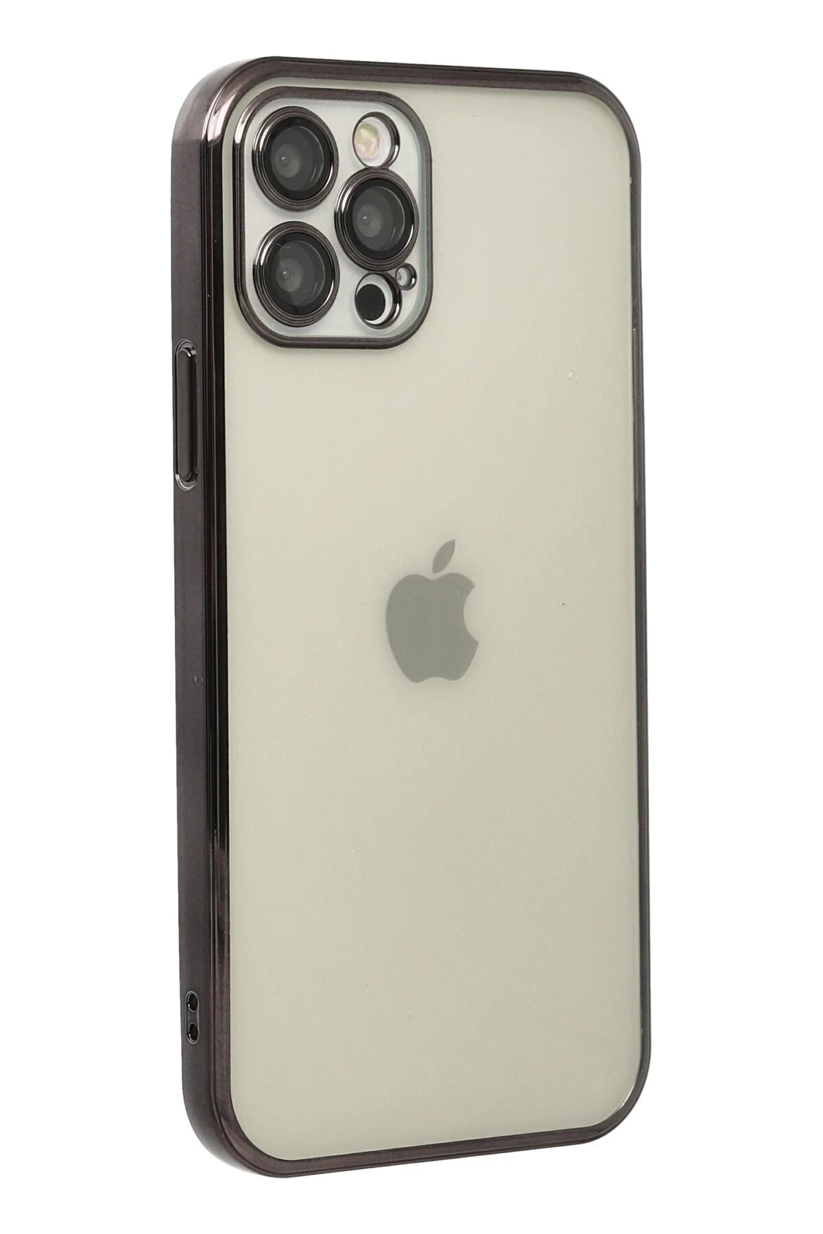 Newface iPhone 12 Pro Kılıf Razer Lensli Silikon - Siyah