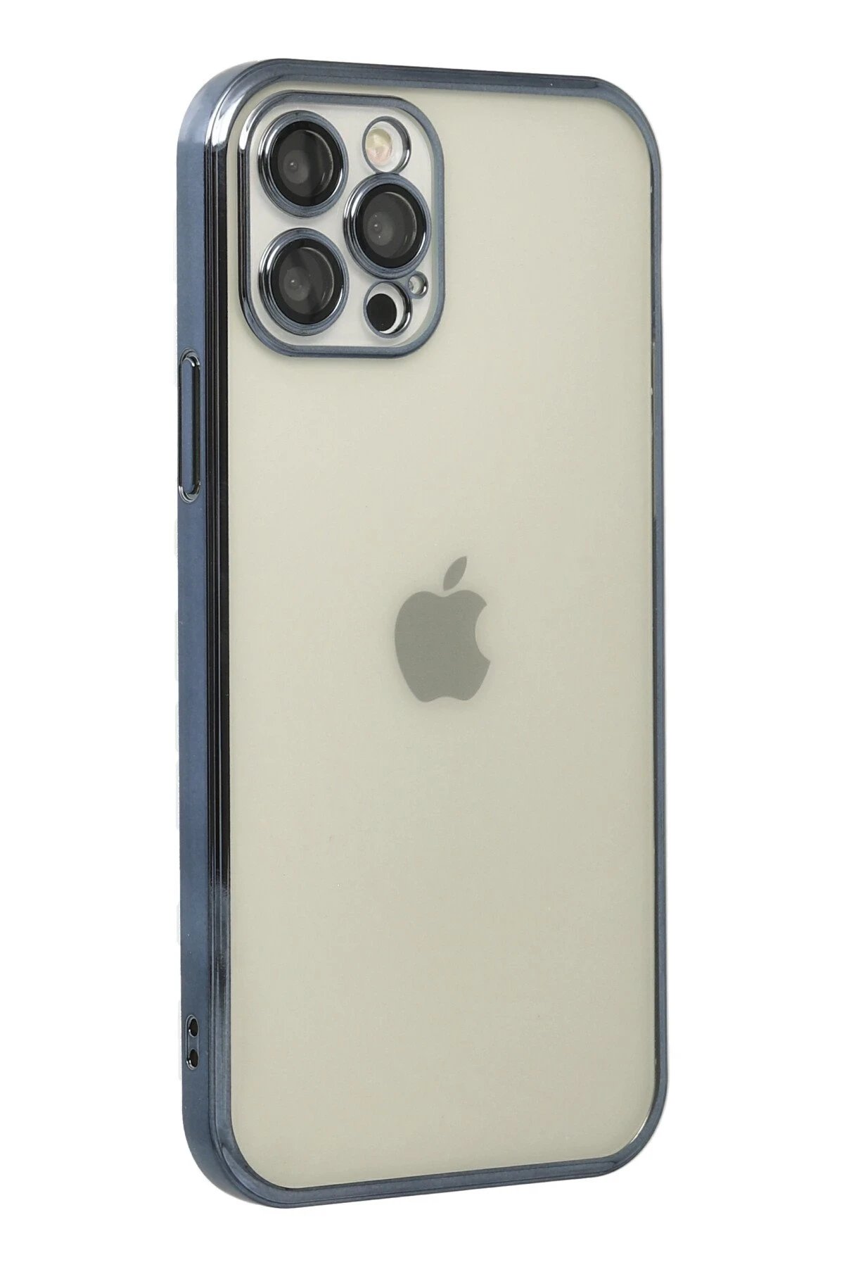 Newface iPhone 12 Pro Kılıf Razer Lensli Silikon - Mavi